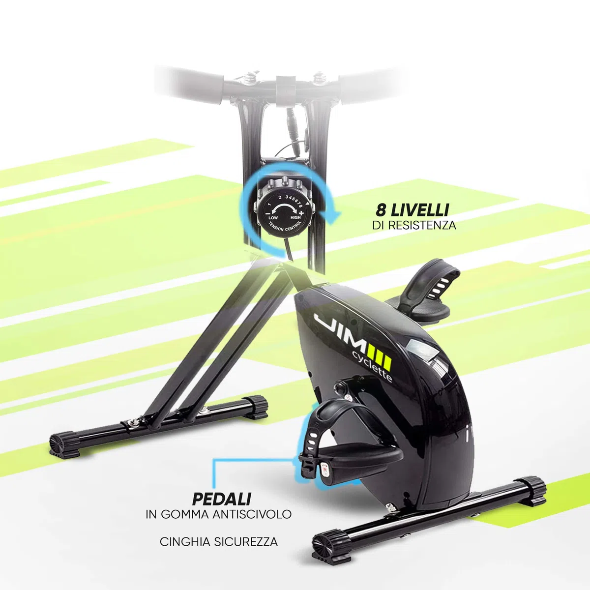 JIM Fitness Cyclette Sport Tech, nero