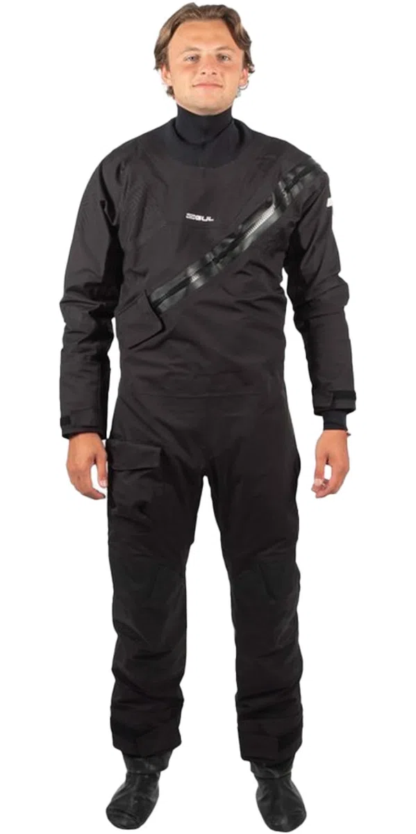 Gul Dartmouth Eclip - Tuta asciutta da uomo con zip e sotto pile, colore nero, 3 strati, impermeabile, resistente agli spruzzi