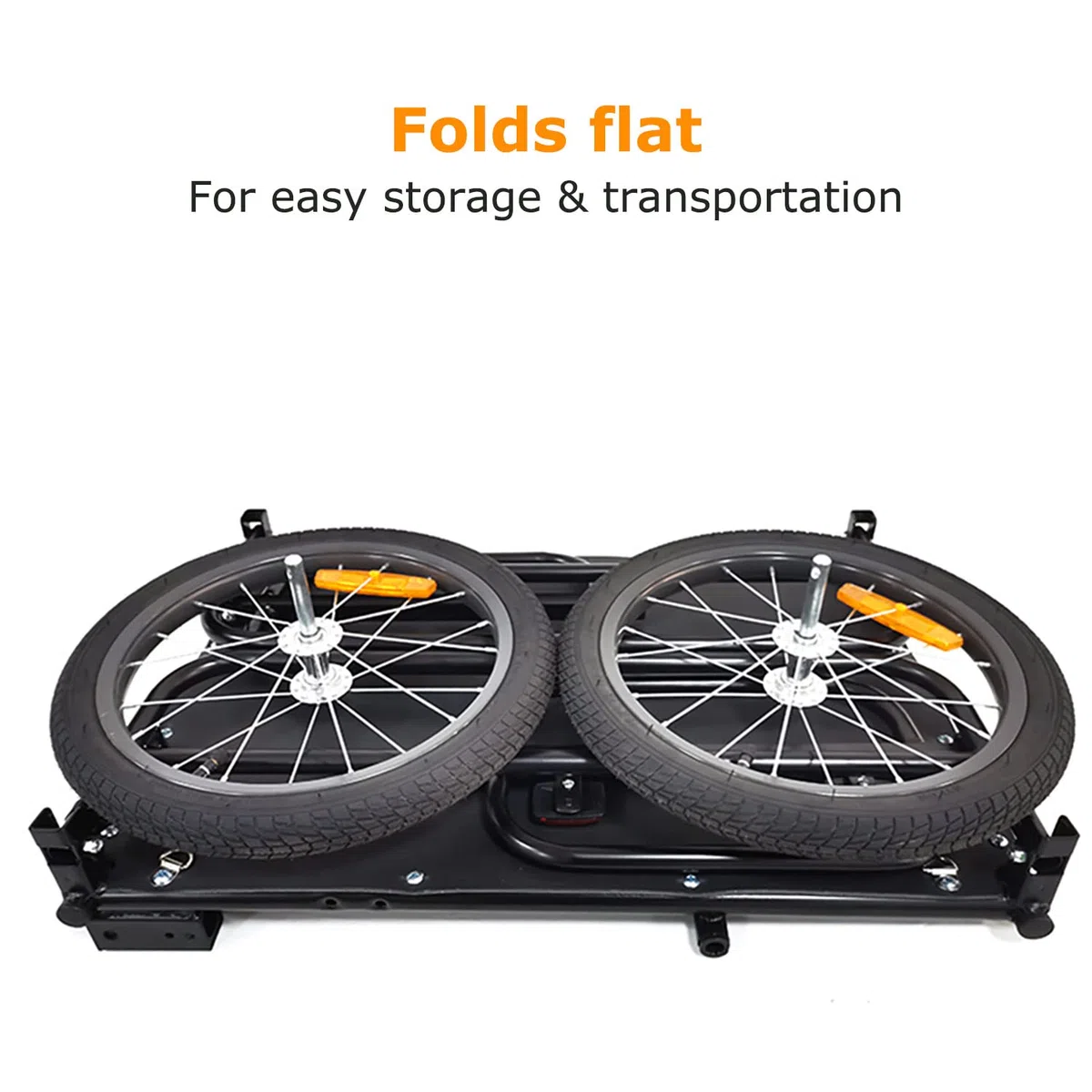 Tiggo - Rimorchio pieghevole per bicicletta, superficie di carico: 67 x 46 x 25 cm, ca. 70 l / 2 scatole di bevande, peso di carico: 40 kg.