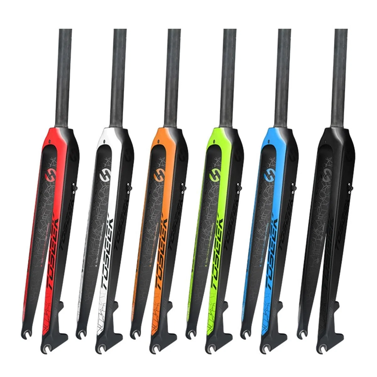 Forcella Rigida MTB in Fibra di Carbonio da 26", 27,5" e 29" con sgancio rapido QR 9x100mm per Freno a Disco, Forcella Anteriore Ultraleggera da 28,6mm con Tubo Dritto Senza Filet
