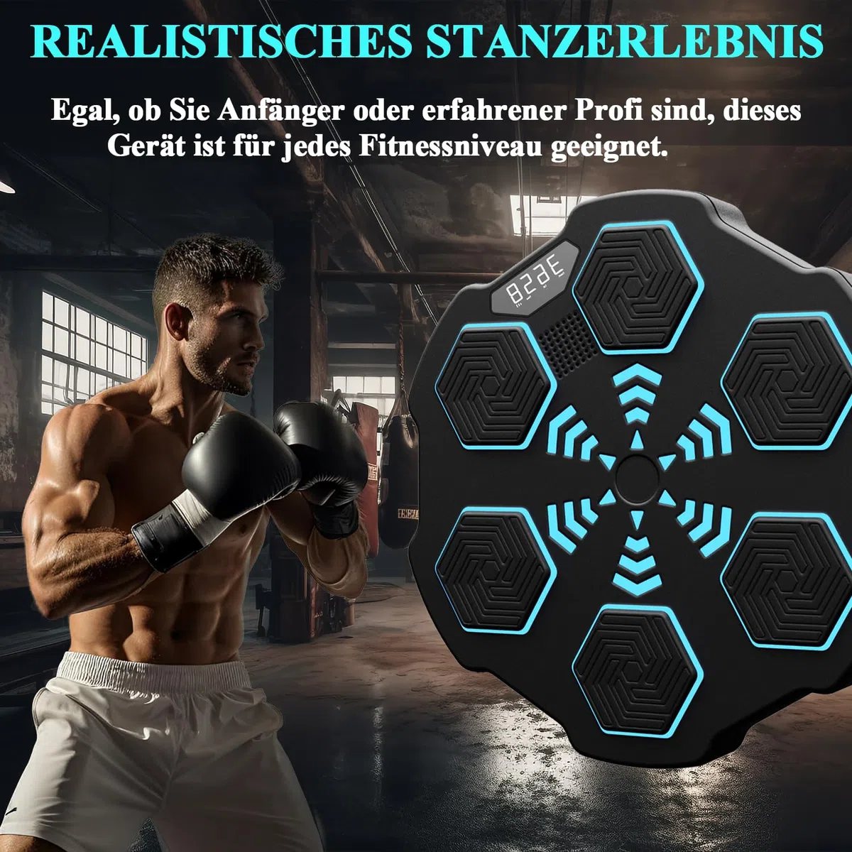 Bluetooth Music Boxing Machine con guantoni da boxe, macchina da boxe intelligente per montaggio a parete per esercizi domestici decompressione, boxe, dispositivi di allenamento per adulti e