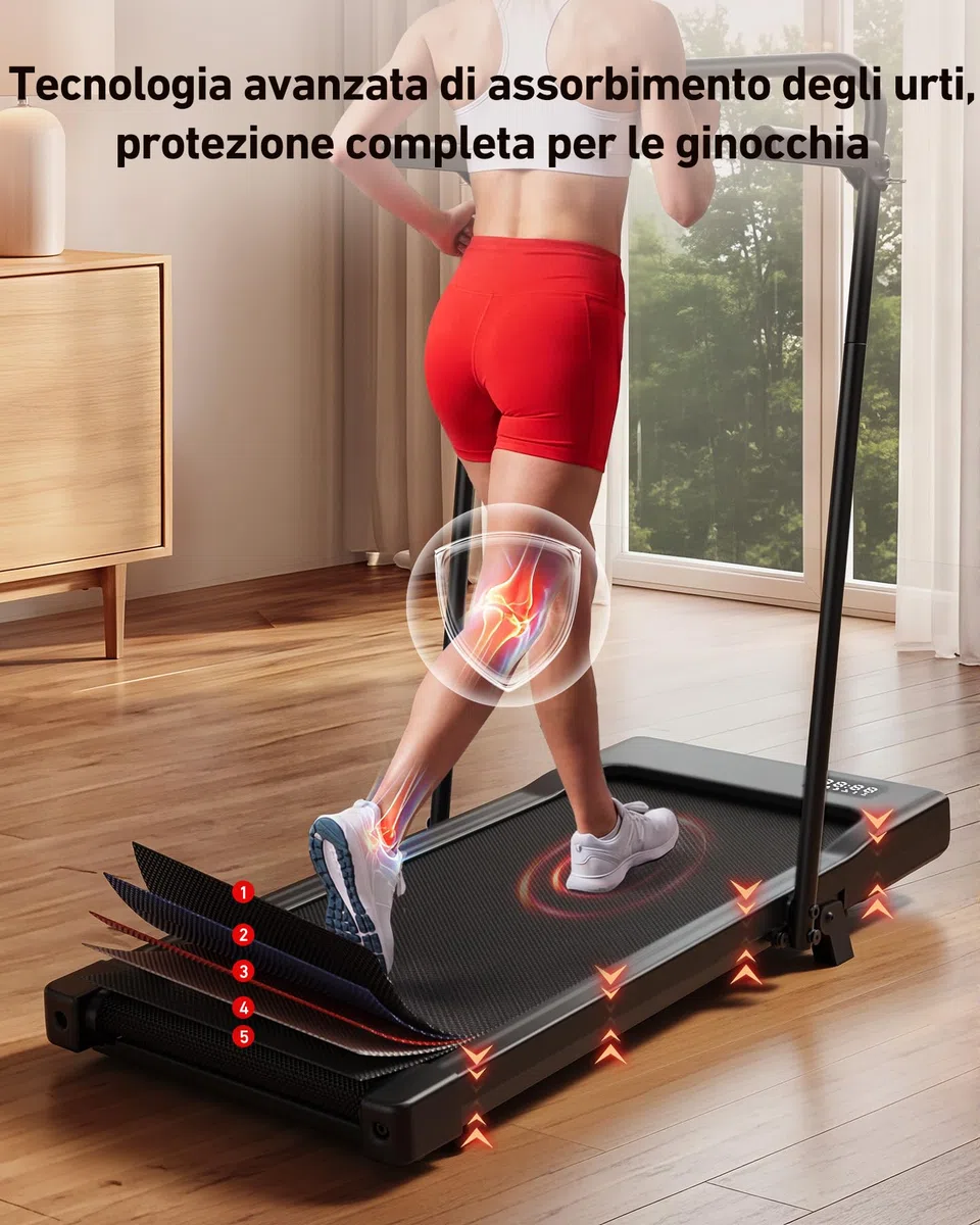 Superun Raceable Tapis Roulant Salvapazio Elettrico Adatto per Indossabili High-tech, Walking Pad con APP Controllo, 136/159KG Tapirulan con Corsi di Allenamento e Corse Multi-Runner
