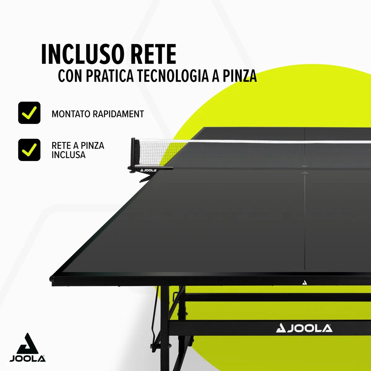 JOOLA Inside 13 Tavolo da Ping Pong per Interni, Base Pieghevole, Montaggio Rapido, Rete Inclusa, 274 x 152.5 x 76 cm