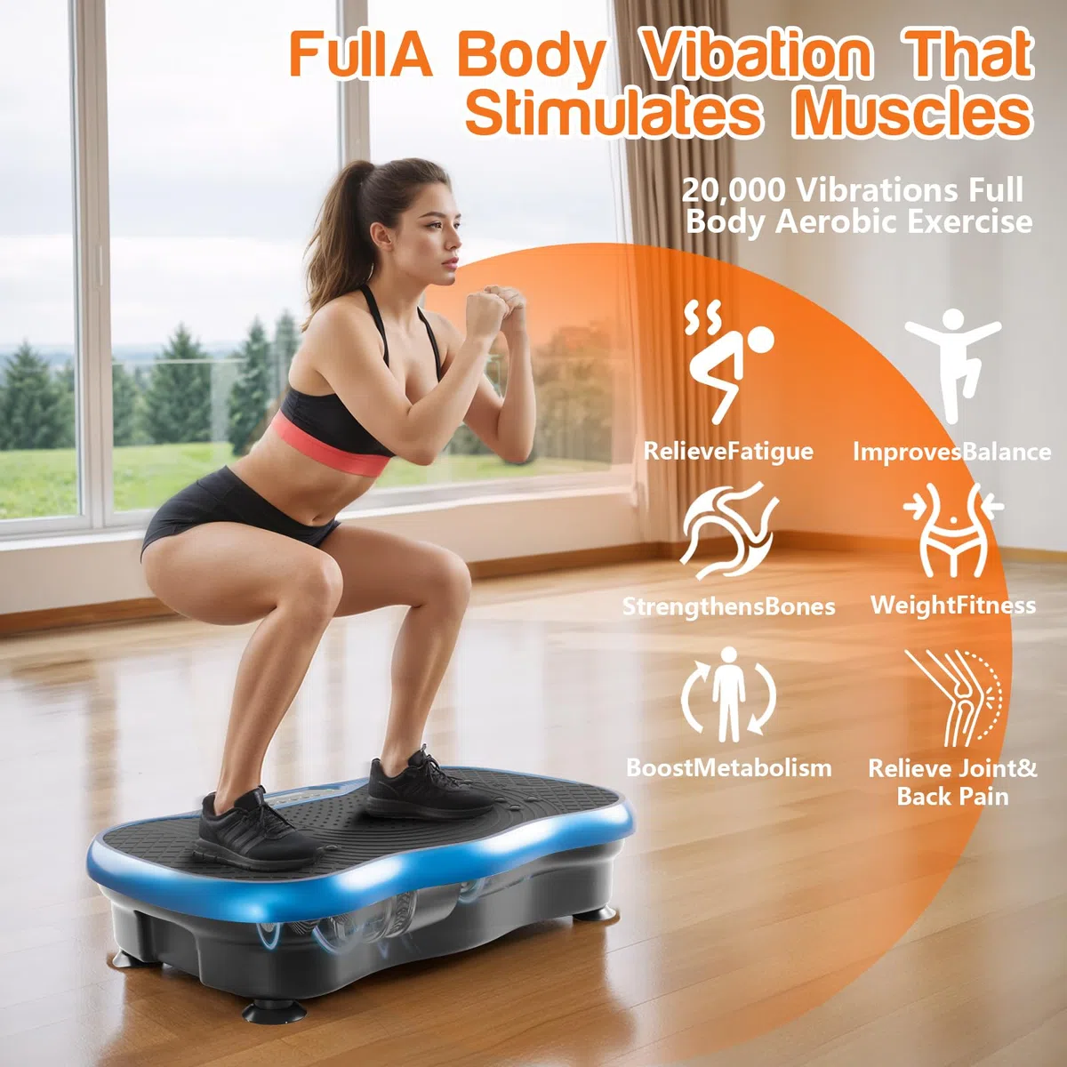 Vibrationsplatte Übungsgerät, Vibrationsplatte, Fitness-Plattform, Übungsgerät, 10 Modi, Ganzkörpertraining, vibrierende Fitness-Plattform, Gewichtsverlust, für Damen und Herren, Formung, Wellness