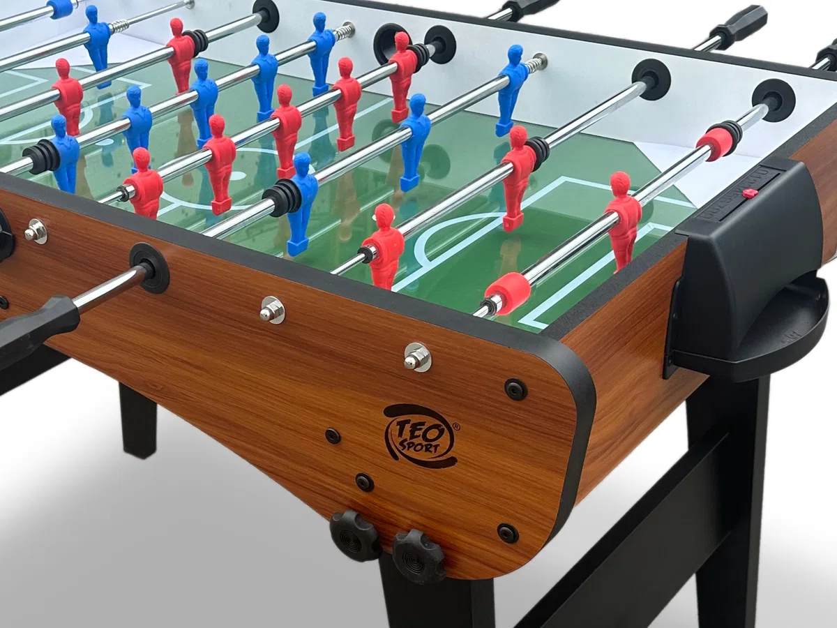 Teorema Giocattoli, Calcio Balilla Professionale da Casa 130x74x88 cm – Biliardino per Adulti, Tavolo da Calcetto da Interno, Finitura Effetto Legno