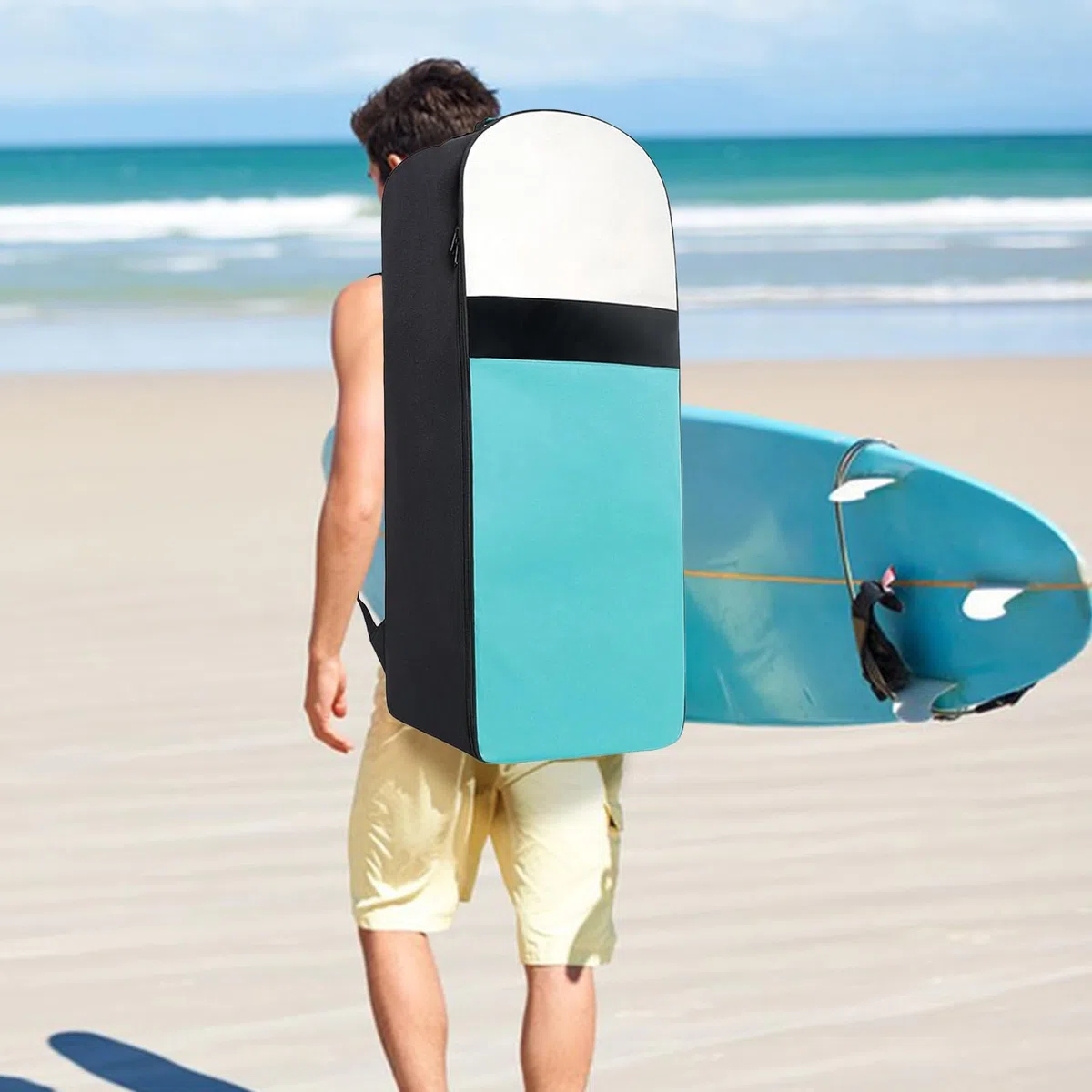 Borsa per tavola da paddle, supporto per stand up, 90 x 40 x 24 cm, tracolla regolabile, custodia protettiva da viaggio di grande capacità, custodia protettiva per tavola da surf per sport acquatici