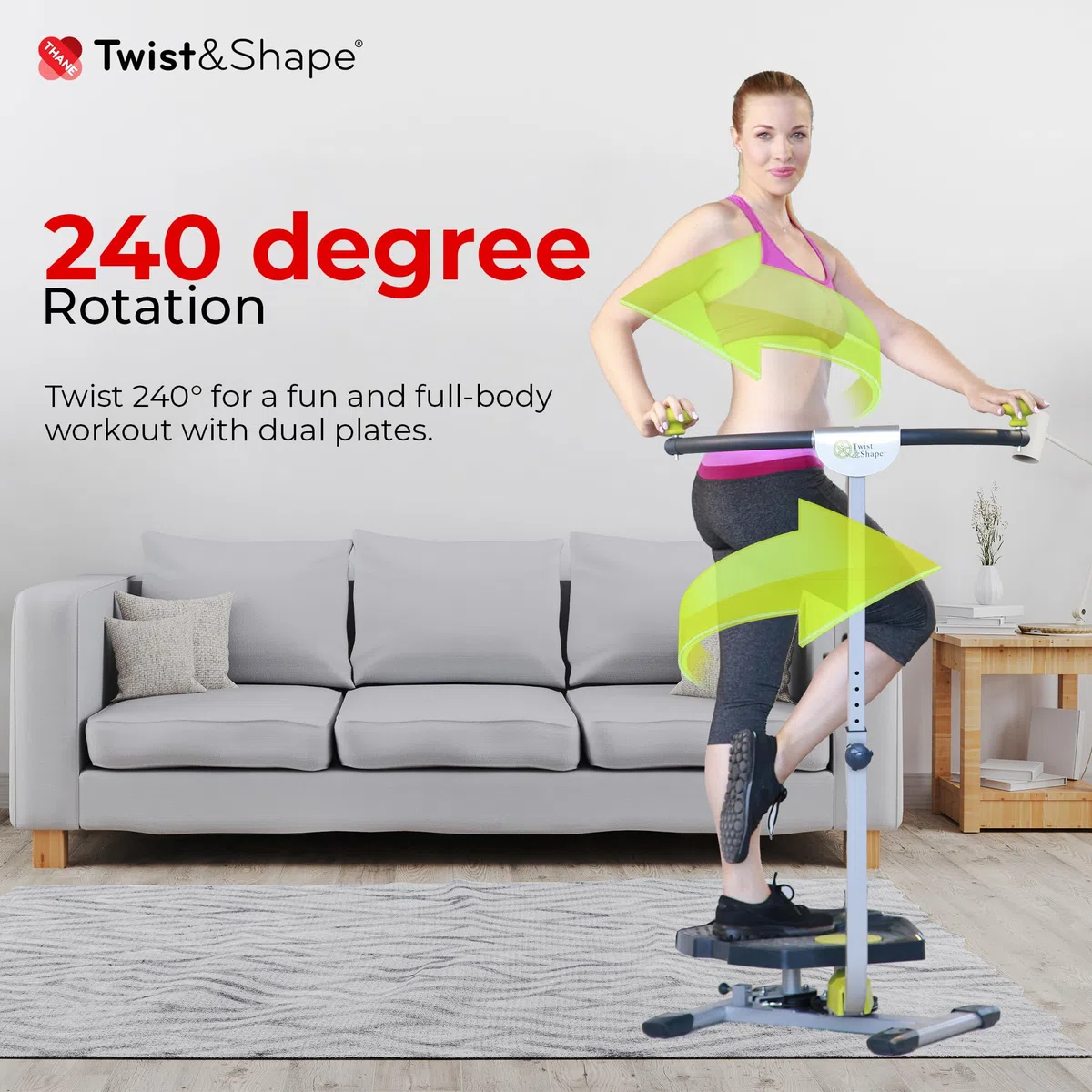 TWIST & SHAPE Macchina per Esercizi a casa Unisex per Il Centro, Addominali, Gambe