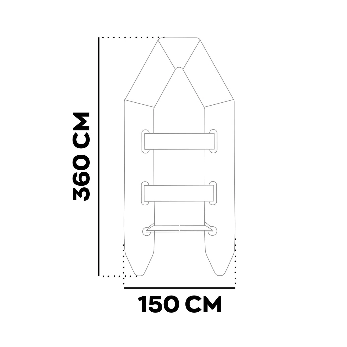 BOUDECH Sparrow 360 - Gommone 360X150Cm con 4 Camere d'Aria E Pavimento in Legno Sintetico