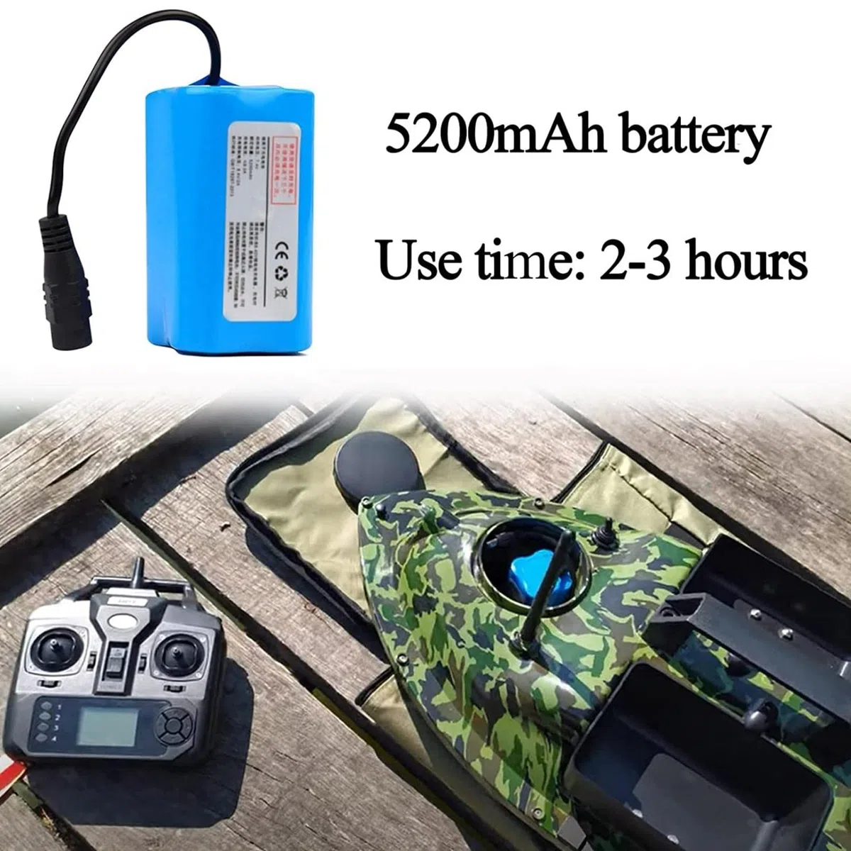 Barca Telecomandata Cercatore di Pesci da Pesca Portatile, Barchino Carpfishing con GPS, Doppio Motore e Eliche, Batterie da 5200 mAh, 16 Punti di Pesca, Ecoscandaglio 0.6-45 m