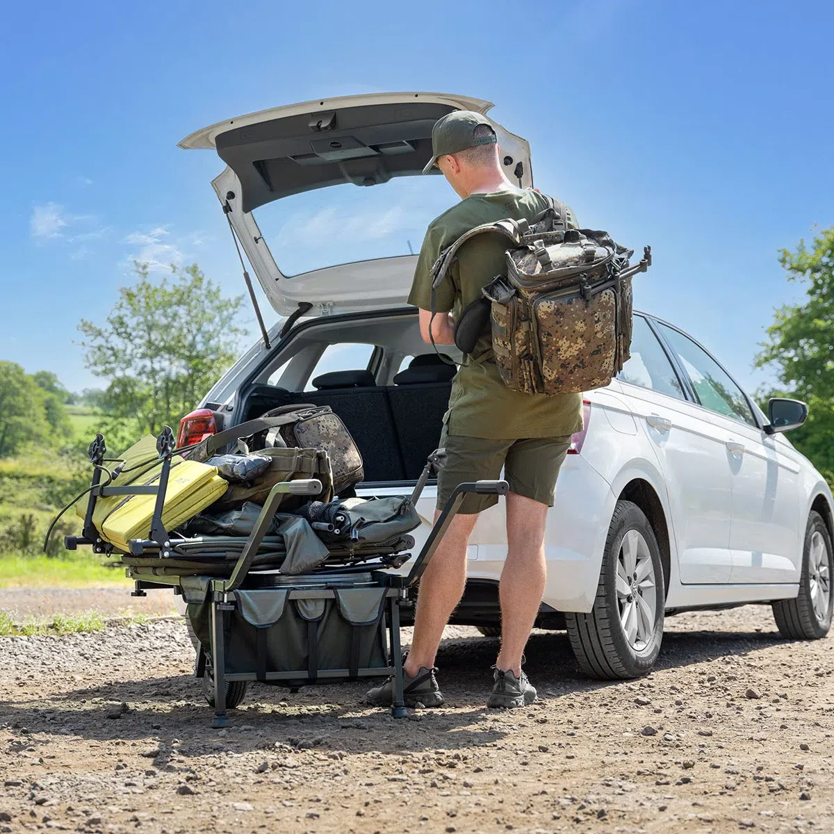 Atlas Carrello per Pesca - Porta Accessori da Pesca | Trolley Pesca per Attrezzatura | Trolley Pieghevoli con Ruota