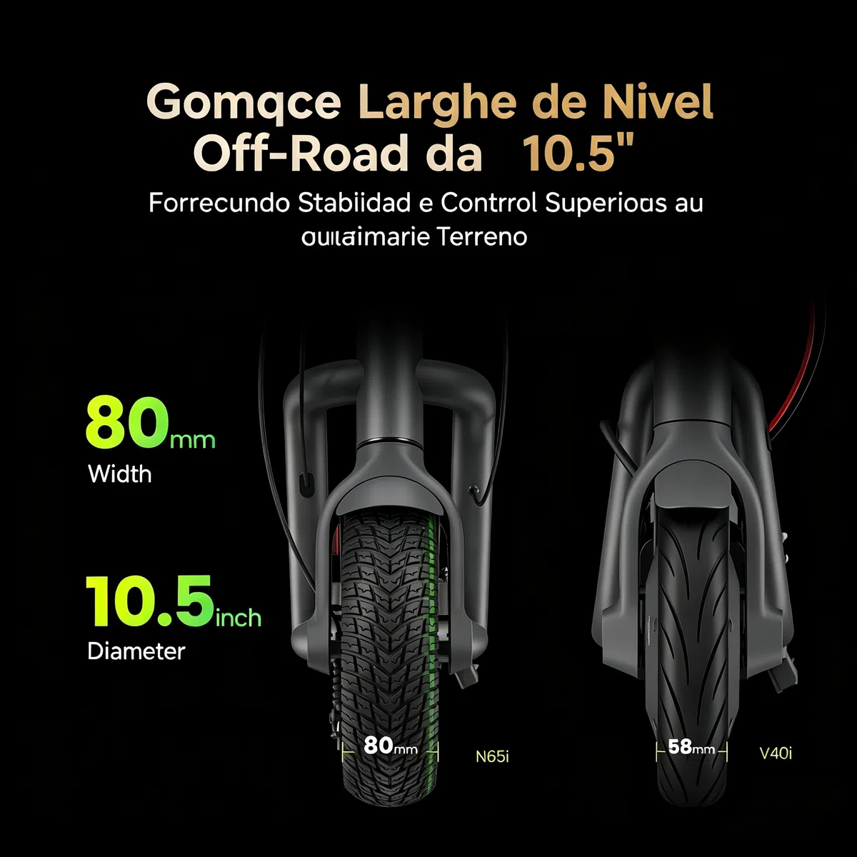 NAVEE N65i Monopattino Elettrico, Autonomia 65km, 3 Modalità di Guida, Pneumatici Tubeless 10,5", Pieghevole, IPX5, 24% Pendenza