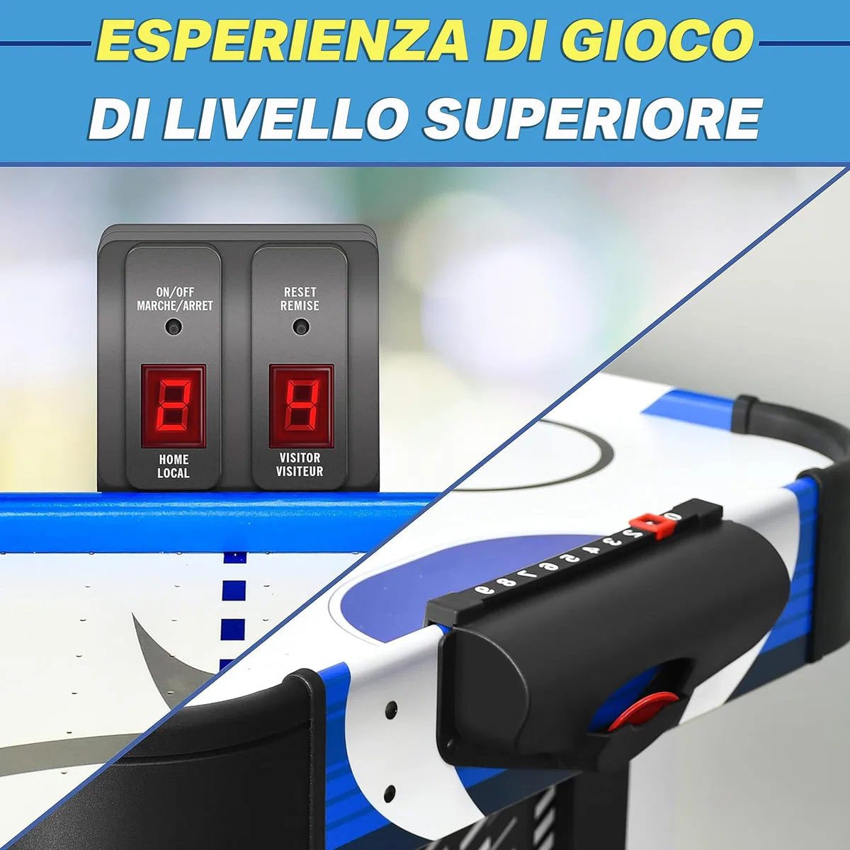 SereneLife Air Hockey, Tavolo da Gioco e Set di Accessori per Bambini e Adulti, Versioni Compatte e Motorizzate con Dischi e Spintori Inclusi