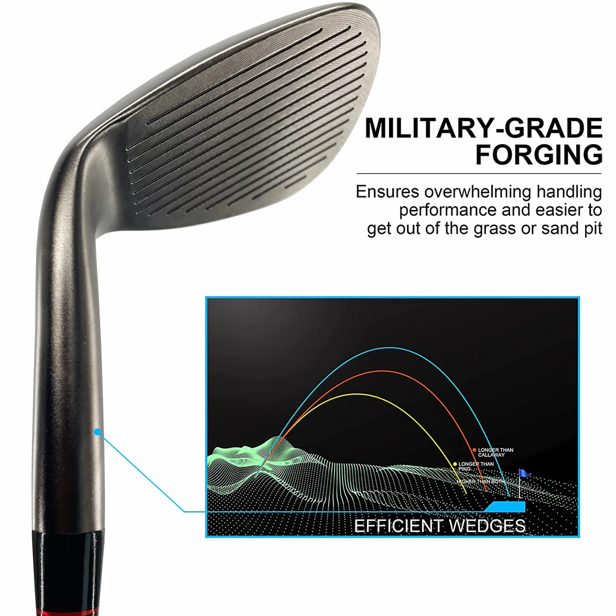 Yamato Set di cunei da golf o cunei da golf individuali 50/52/54/56/58/60 Set di cunei da golf con cuneo di sabbia, mazze da golf per uomini e donne con faccia zigrinata per alta rotazione