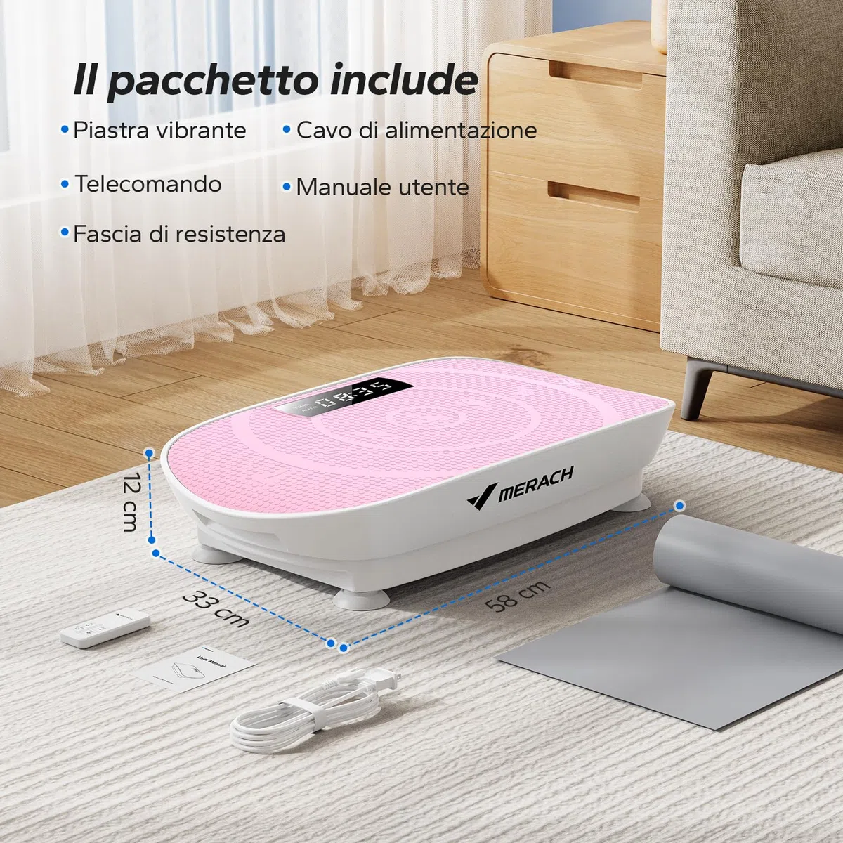 MERACH Pedana Vibrante, Potente Pedana Vibrante Dimagrante per la Costruzione e la Modellazione Muscolare, Controllo Automatico della Velocità, Altoparlante Bluetooth Integrato
