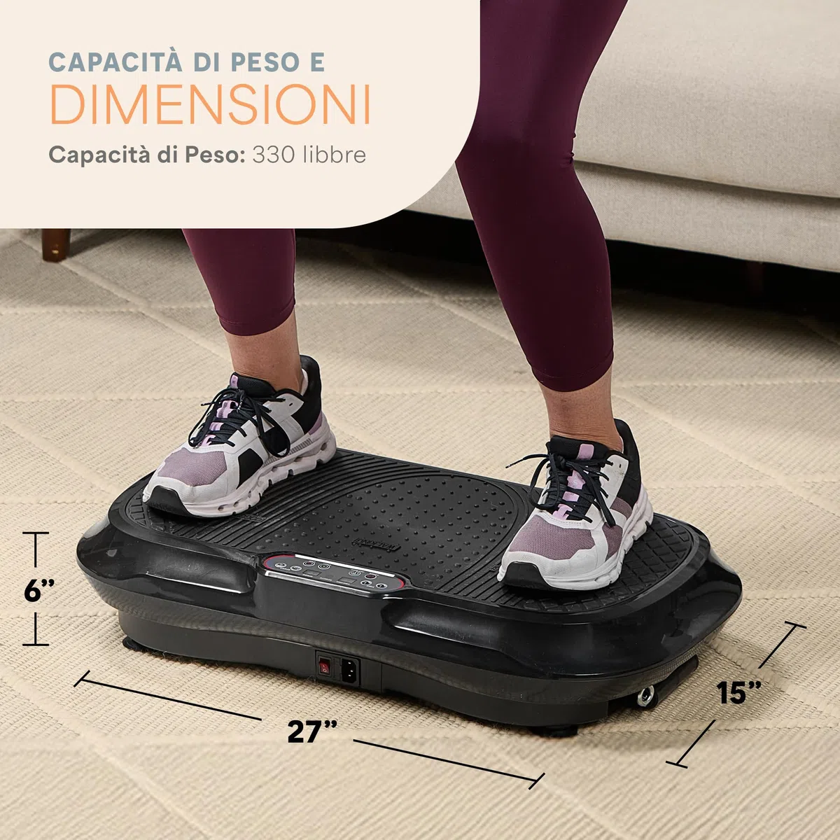 LifePro Waver Pedana Vibrante Dimagrante Per Drenaggio Linfatico E Attivazione Muscolare, Pedana Vibrante Per Allenamento Completo Con 2 Loop Band, 4 Bande Elastiche E Telecomando
