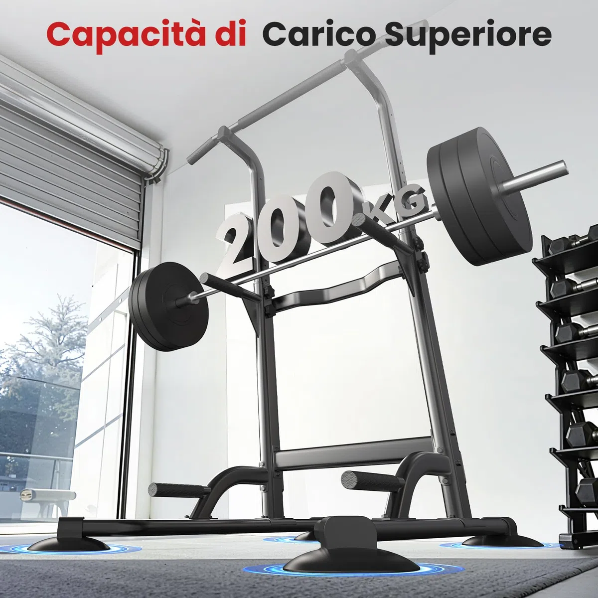 Dskeuzeew Power Tower Dip Station - Palestra multifunzione da casa con barra per trazioni e sedia romana, regolabile in altezza