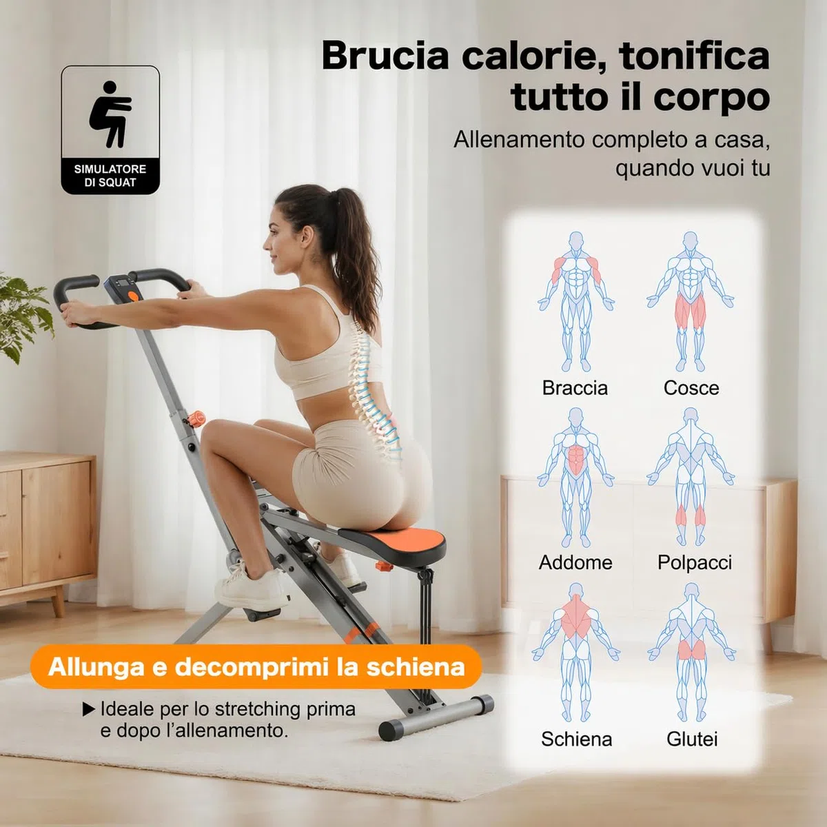 Niceday Macchina Addominali come Total Crunch con Resistenza Regolabile Salvaspazio Assemblato 95% Total Training Crunch
