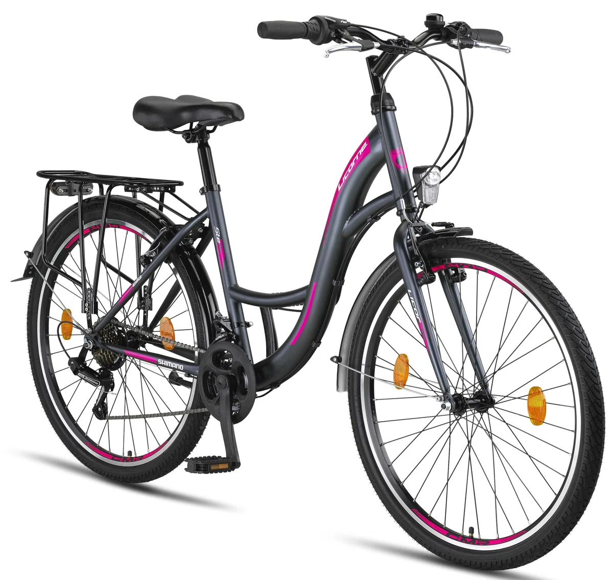 Licorne Bike Stella Premium City Bike da 20,24,26, 28 pollici, per ragazze, ragazzi, uomini e donne, cambio a 21 marce (6 marce a 20 pollici)
