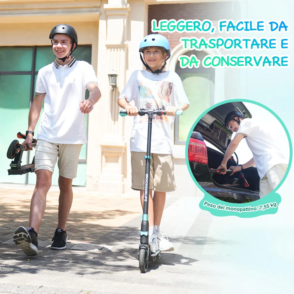 RCB TECH Monopattino Elettrico Bambini (8-12-16 anni), Pieghevole Monopattino elettrico per bambini, Autonomia Max 16 KM, Max. 20 KM/H, Regalo per bambini e adolescenti