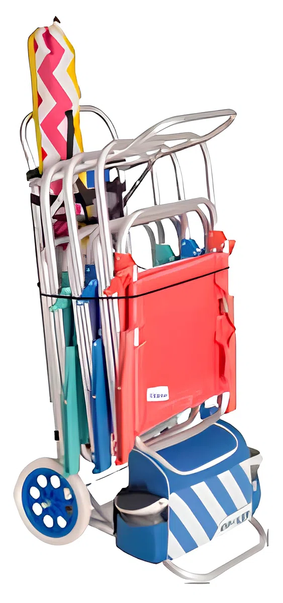 18050 Carrello - Tavolo pieghevole per spiaggia, 52 x 37 x 105 cm