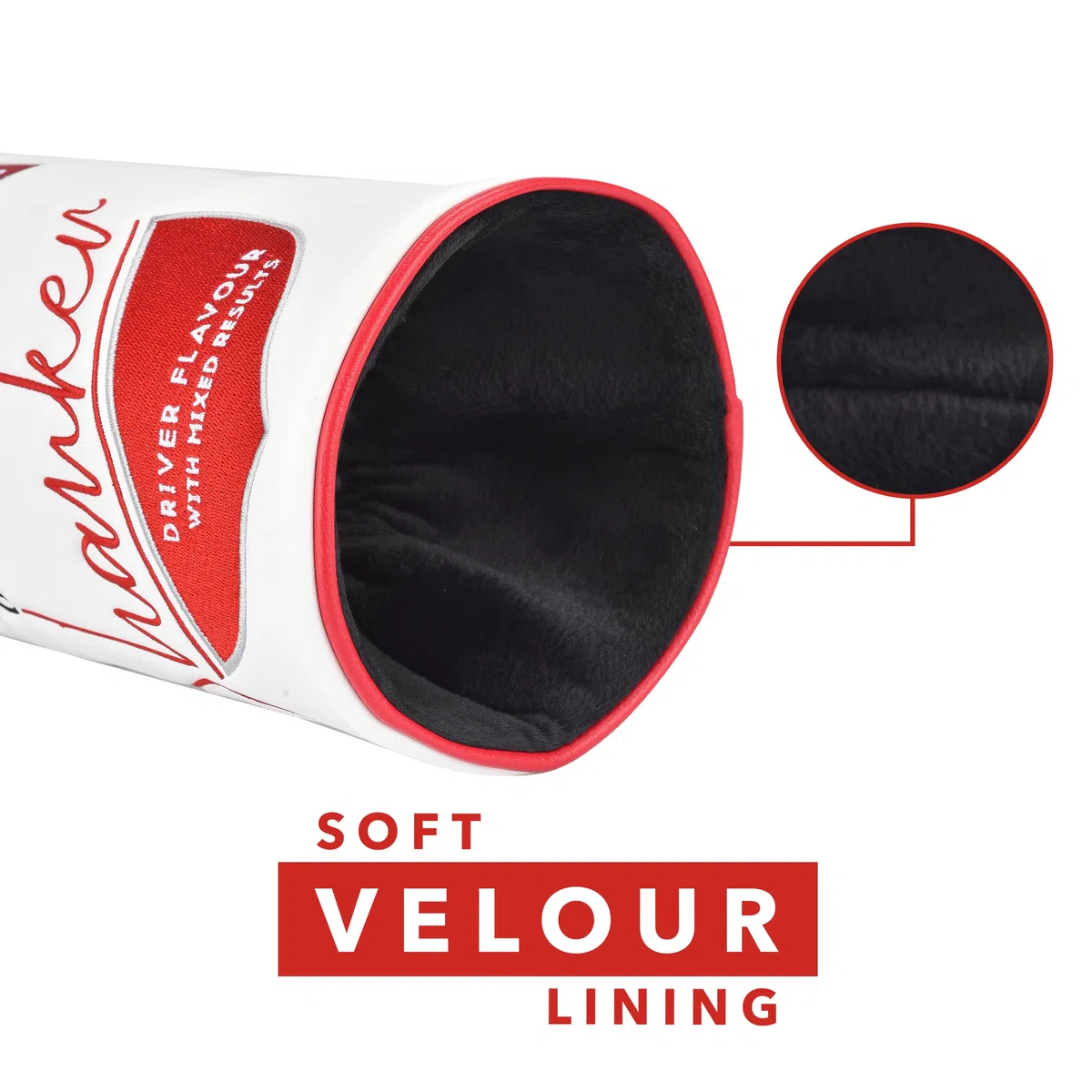 Shanker Golf Copritesta per Mazze da Golf, a Forma di lattina, Divertente Copertura per Mazze da Golf in Pelle PU con Motivo Ricamato