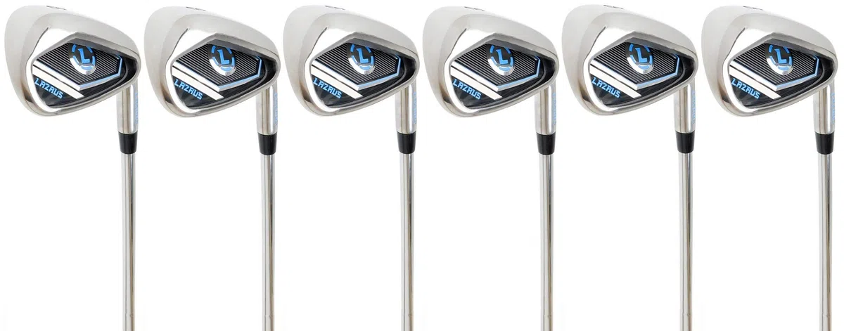 LAZRUS - Set di ferri da golf individuali o da golf da uomo di alta qualità (4, 5, 6, 7, 8, 9, PW) ferri da guida (2 e 3), con asta in acciaio flessibile per destrimani e sinistra