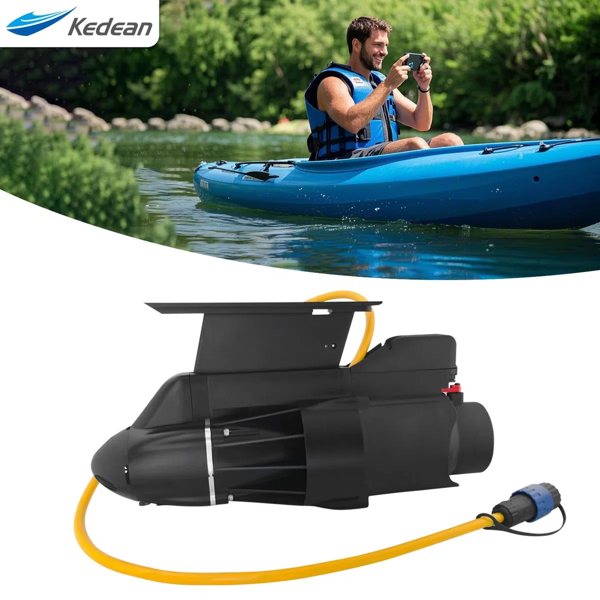 Elica elettrica direzionale SUP per barca da pesca, motore da 360 W, 8 km/h, elica subacquea per paddle board e kayak(Senza Batteria)