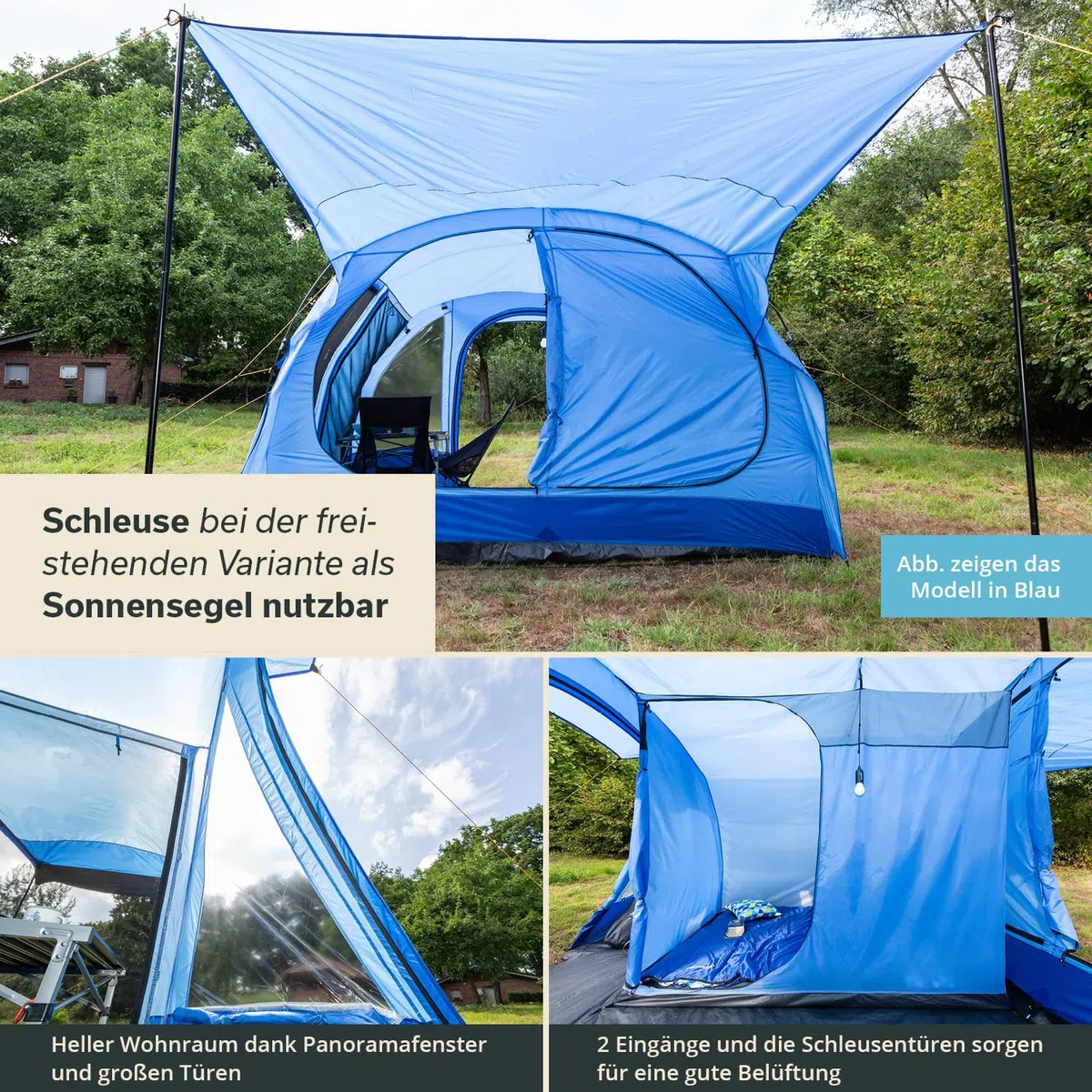 Skandika Aarhus Travel 2 / Aarhus Air Protect Tenda da campeggio per bus | con/senza Air Protect, 2 persone, autoportante, 2 m altezza, zanzariera
