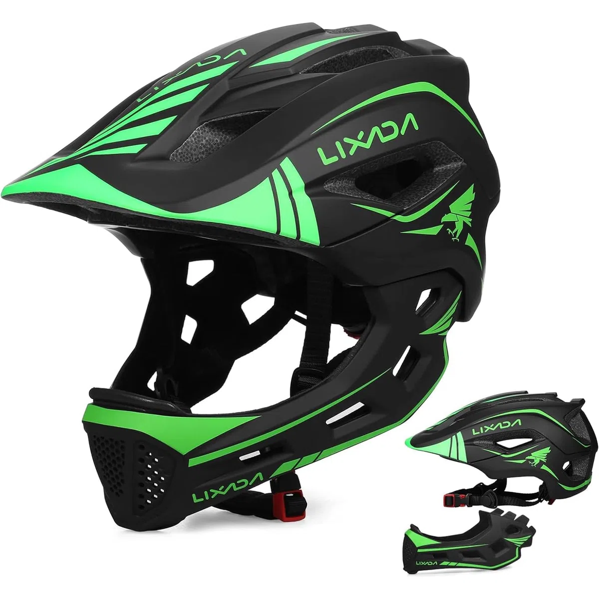Lixada Casco Integrale per Bambini, Rimovibile per Bambini Ragazzi Ragazze Casco Protettivo per Ciclismo Skateboard Pattinaggio 52-56 cm