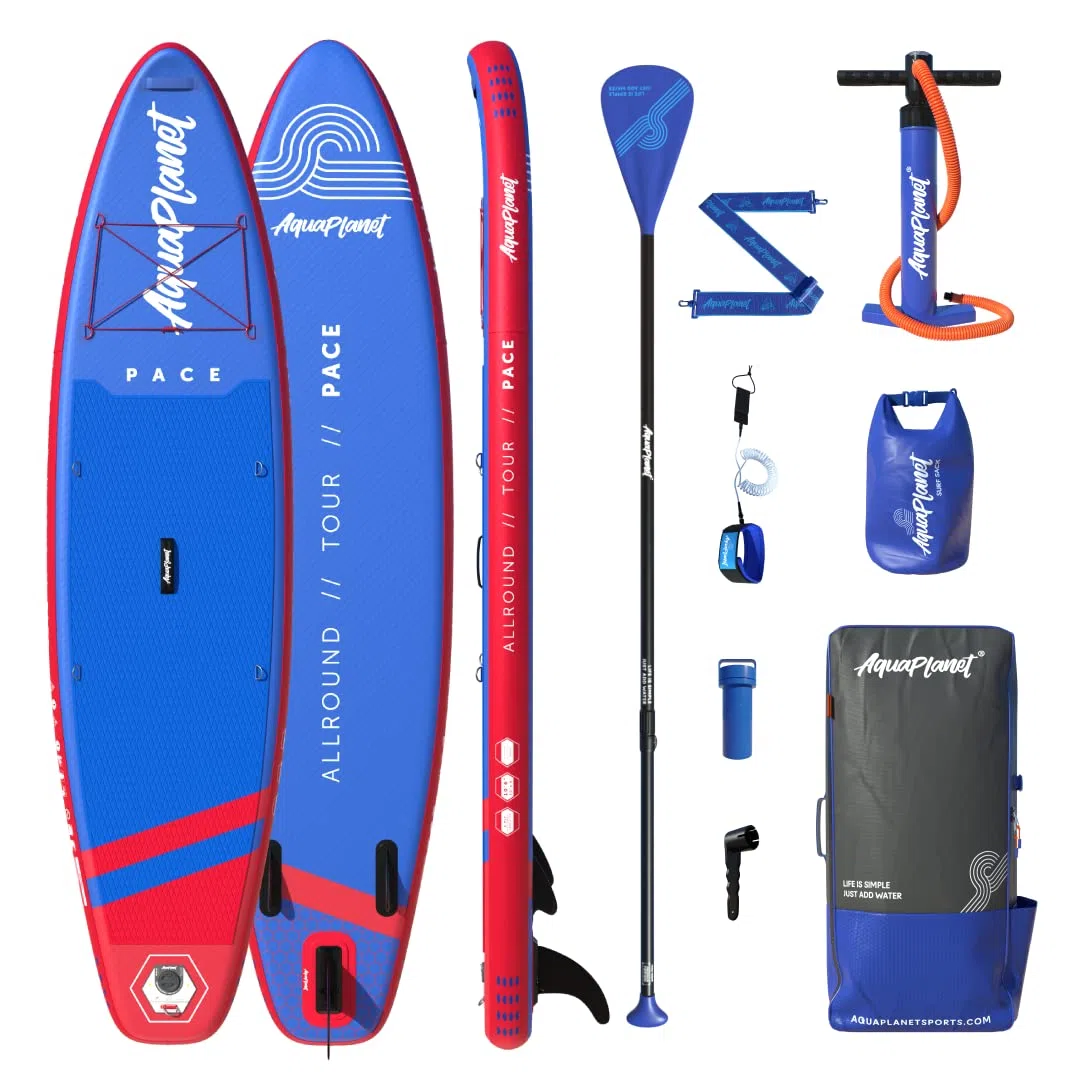 AQUAPLANET SUP Gonfiabile Pace 325 cm. Tavola Paddle Surf (Principianti ed Esperti) con Pinna, Pagaia, Pompa, Kit di Riparazione,Zaino, Guinzaglio, Borsa Stagna, Tracolla