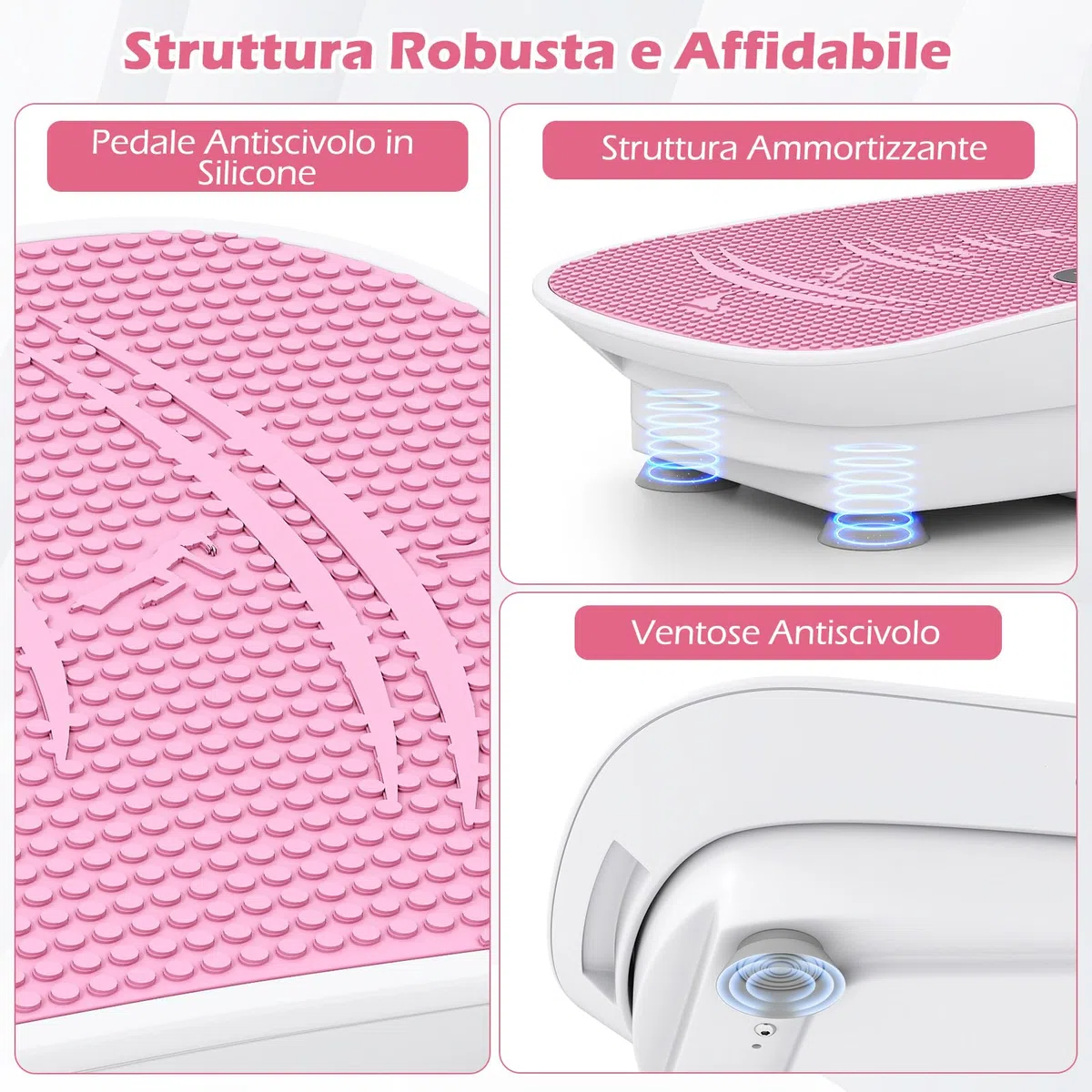 COSTWAY Pedana Vibrante Dimagrante, Piastra Vibrante con 10 Livelli di Vibrazione e Timer, Schermo, Telecomando, Superficie Antiscivolo e 4 Ventose, Allenamento Modellamento Muscolare