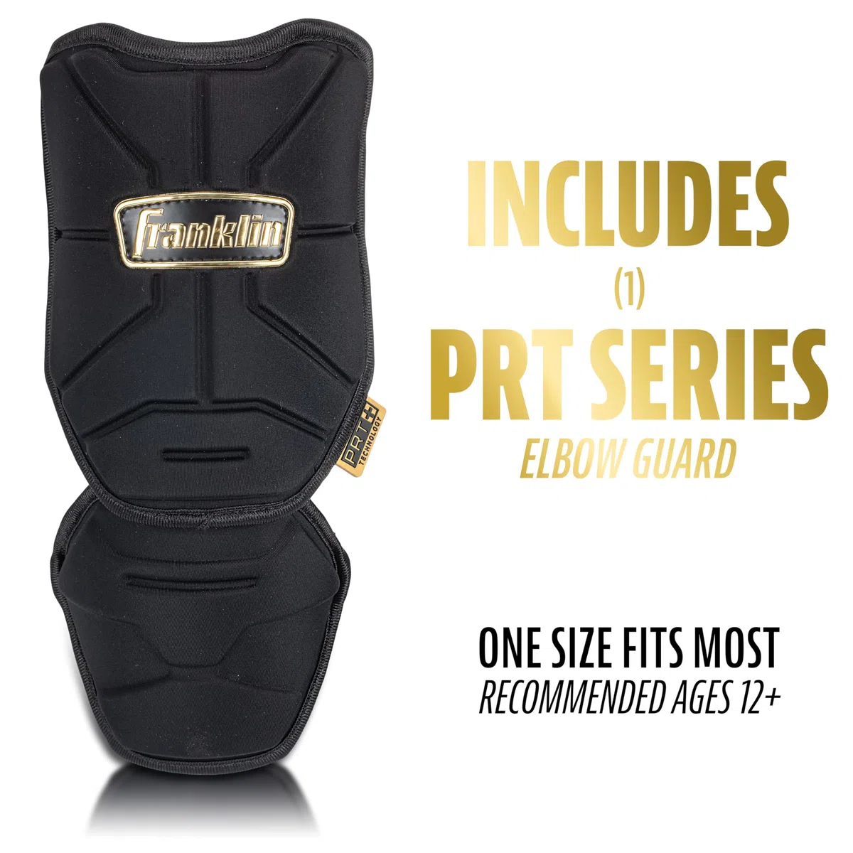 Franklin Sports Protective Elbow Guard Protezione per Gomito, Adulti, Unisex, Nero/Oro
