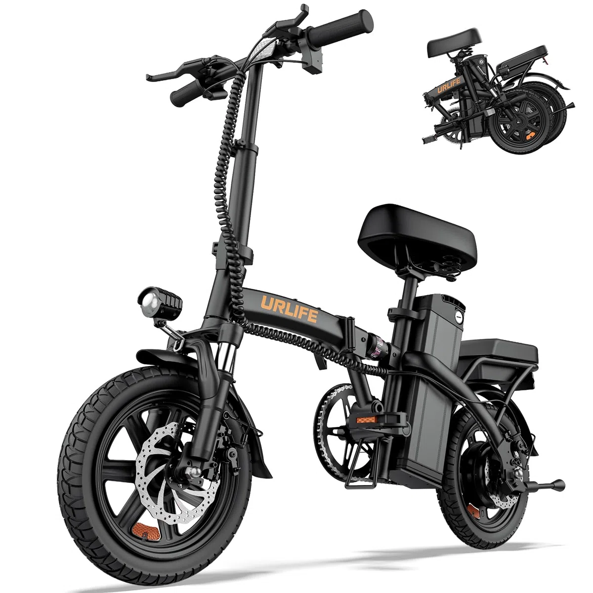 URLIFE Bici Elettrica, 14" Bicicletta Elettrica Pieghevole con 3 Modalità di Guida, Batteria Rimovibile 48V 7.5Ah Autonomia di 60 km E-bike da per Adulti e Adolescenti
