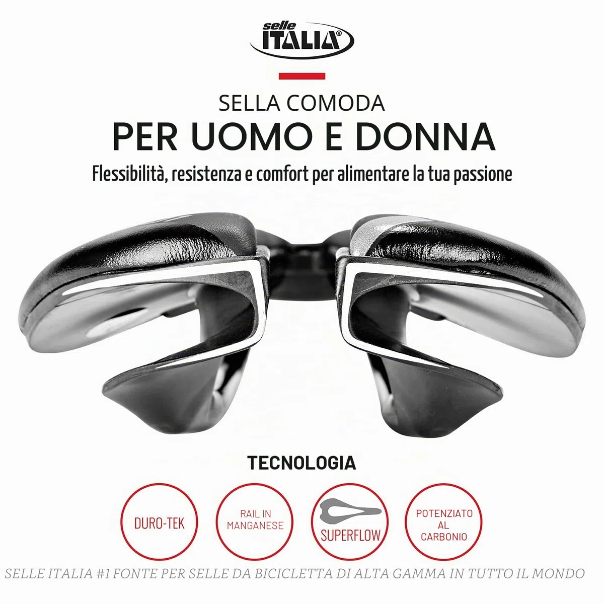 Selle Italia Sp-01 Boost Tm Superflow - Sella Bicicletta da Strada con Design Moderno, Comoda con Foro Superflow Unisex Adulto