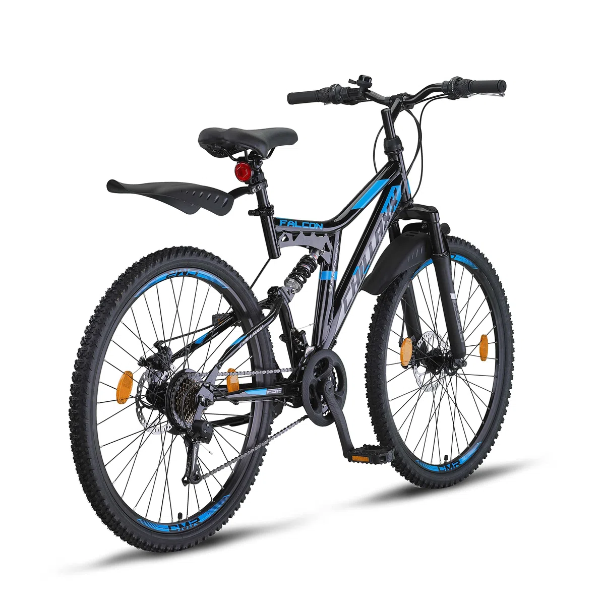 Chillaxx Bike Falcon Premium Mountain Bike da 24,26,27.5 e 29 pollici, bicicletta per ragazzi, ragazze, uomini e donne, freni a disco, cambio a 21 marce, sospensione completa