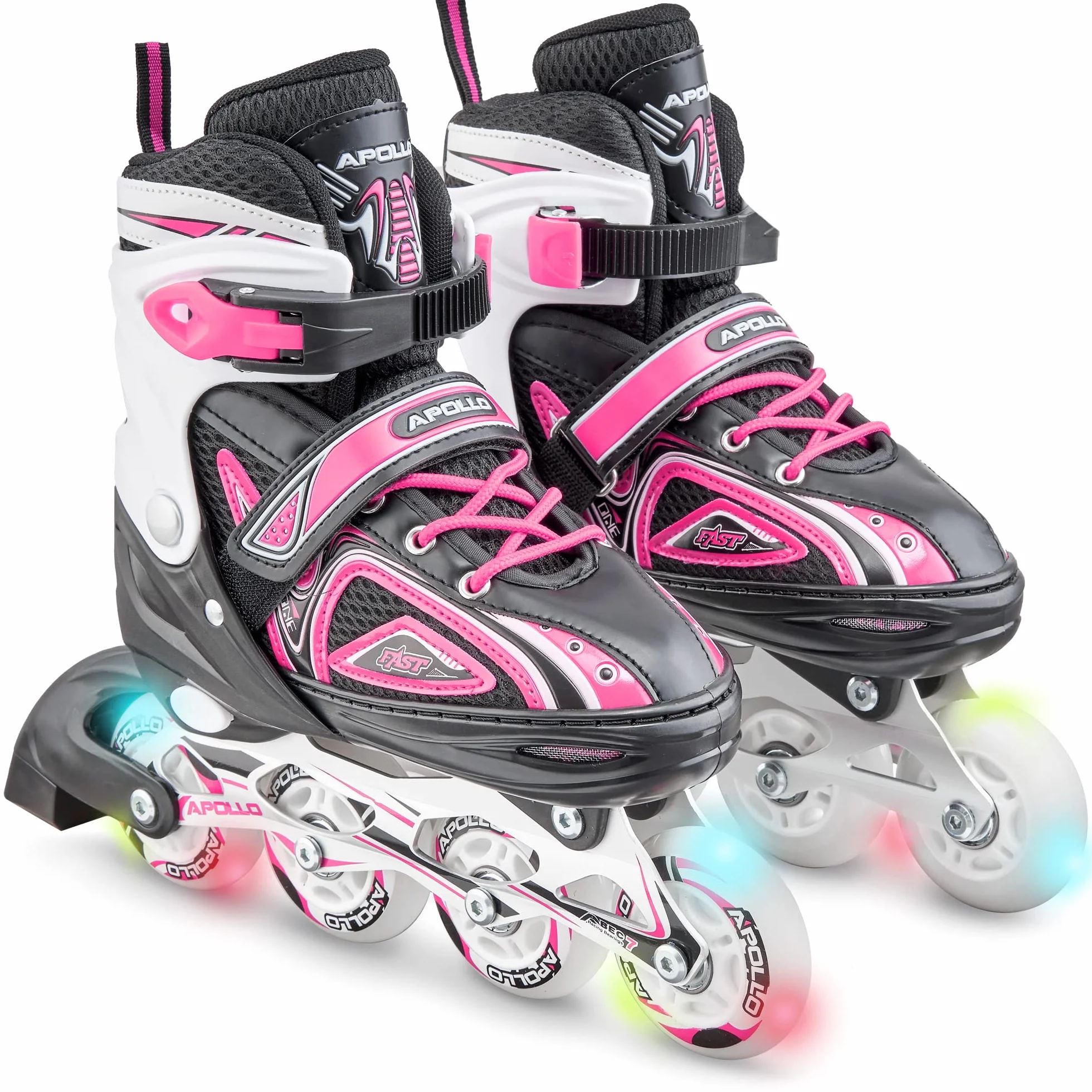 Apollo Super blades X Pro | Pattini in linea regolabili fino a 4 misure per bambini | Rotelle LED | Misura S, M, L | Pattini per Bambina e Bambino | Comodi e robusti pattini a rotelle