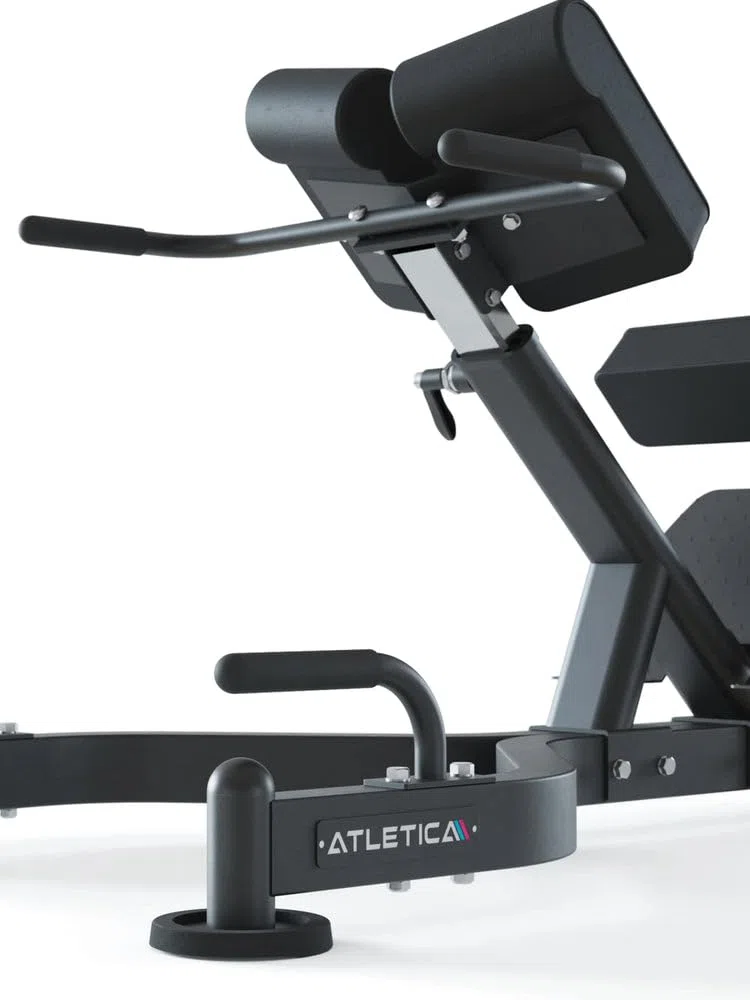 ATLETICA Hyperextension regolabile | Allenamento della schiena | Portata 200 kg | Alta stabilità | Regolabile | Manici extra per flessioni