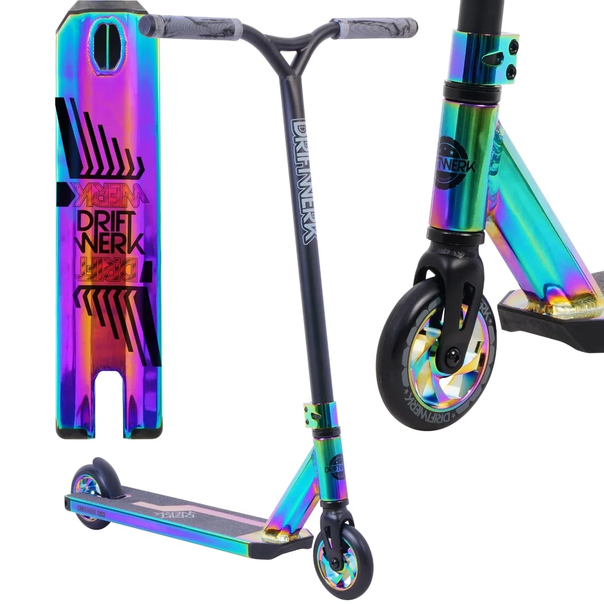 Driftwerk Stunt Scooter Freestyle Monopattino bambini DS2+ Neochrome rainbow
