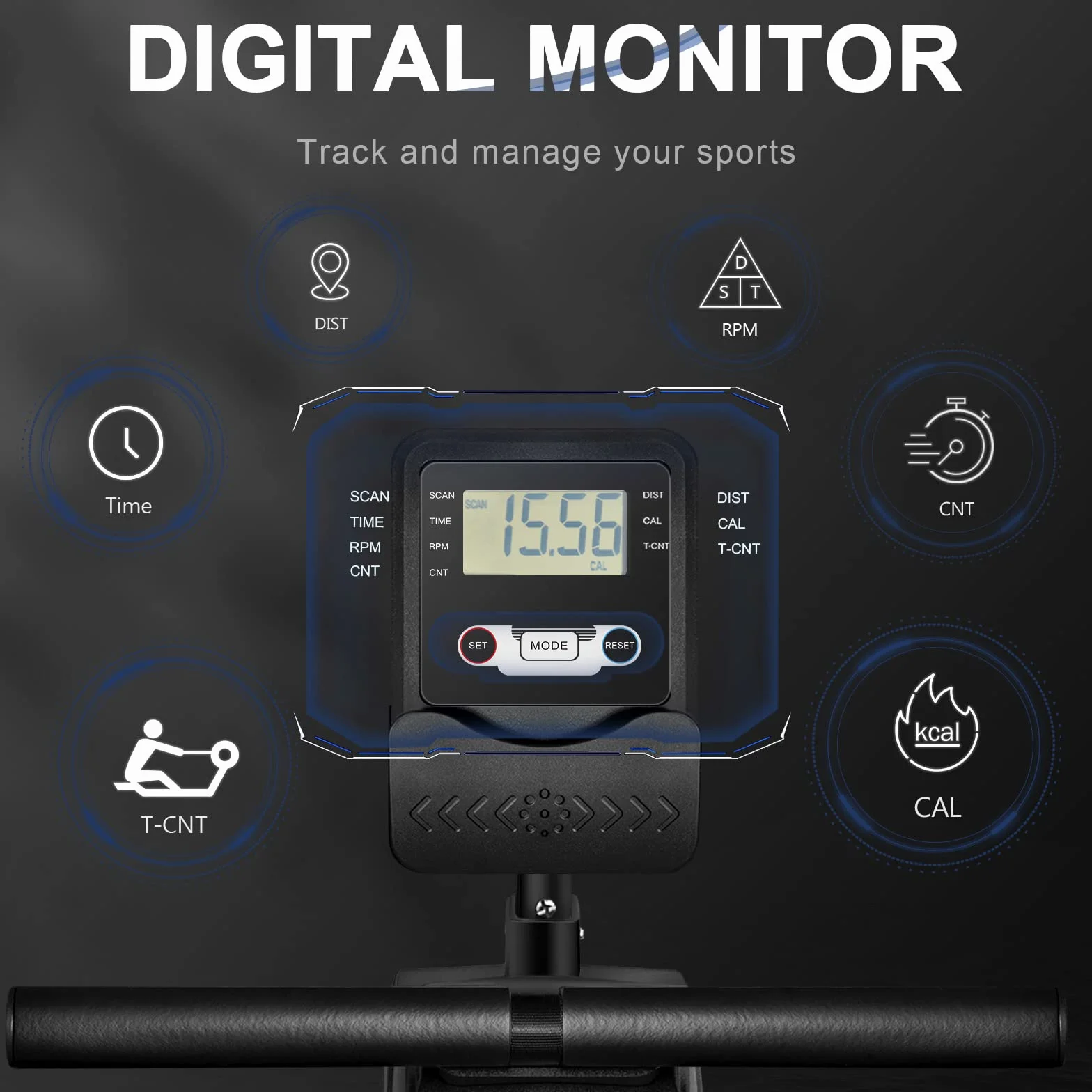Vogatore con 16 Livelli Resistenza, vogatore pieghevole, Sistema Magnetico, Vogatore Indoor per Palestra Domestica, Vogatore con Monitor LCD