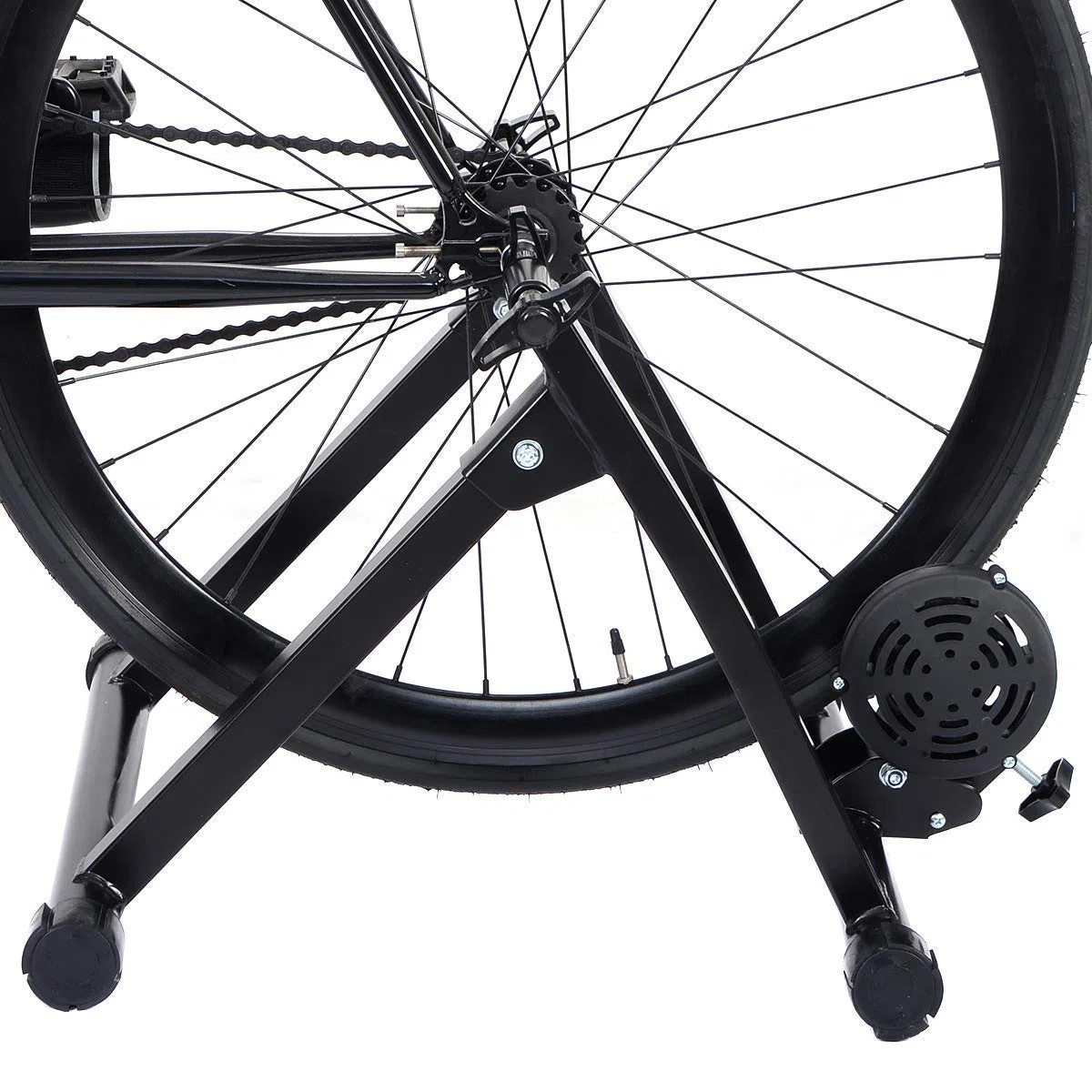 COSTWAY Rullo per Allenamento Bici, Addestramento Bicicletta a Casa, Pieghevole e Regolabile, Carica Max 150kg, Nero