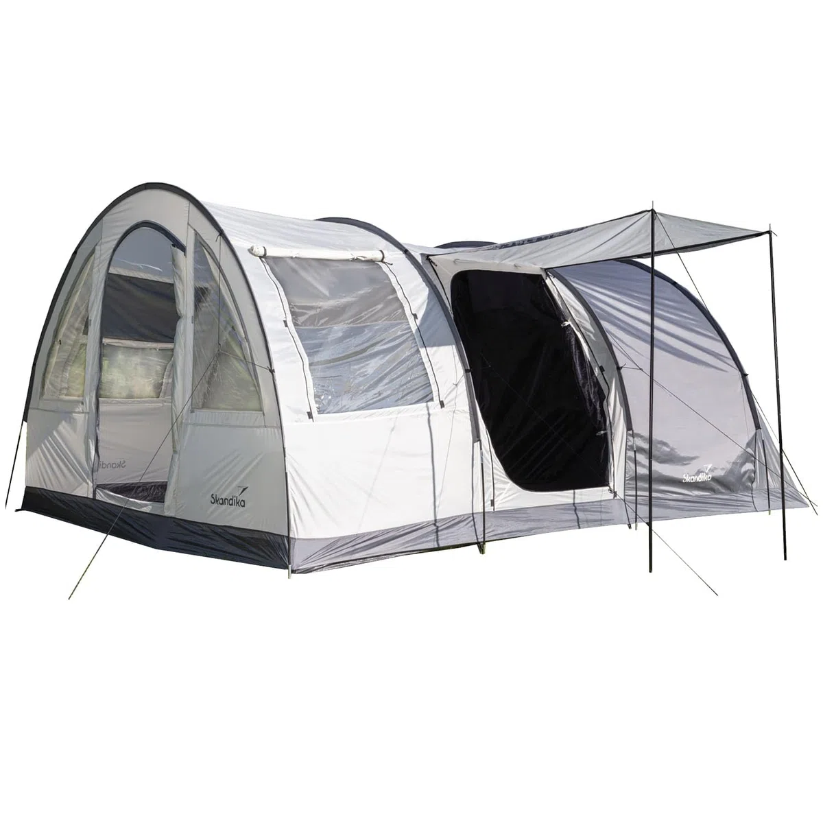 Skandika Simo 4/5 Protect | Tenda da campeggio familiare a tunnel, fondo cucito, colonna d'acqua 3000 mm, cabine oscurate, zanzariera, 3 ingressi