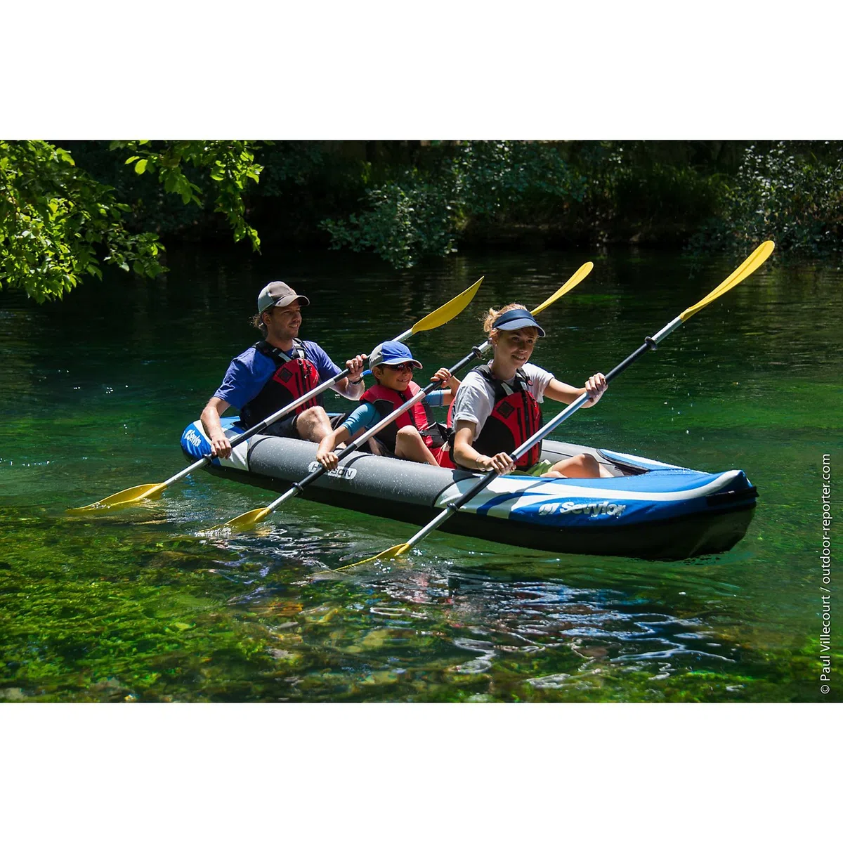Sevylor Kayak Gonfiabile Hudson, Canoa Canadese 2+1 Persone, Kayak da Mare, 374 x 89 cm