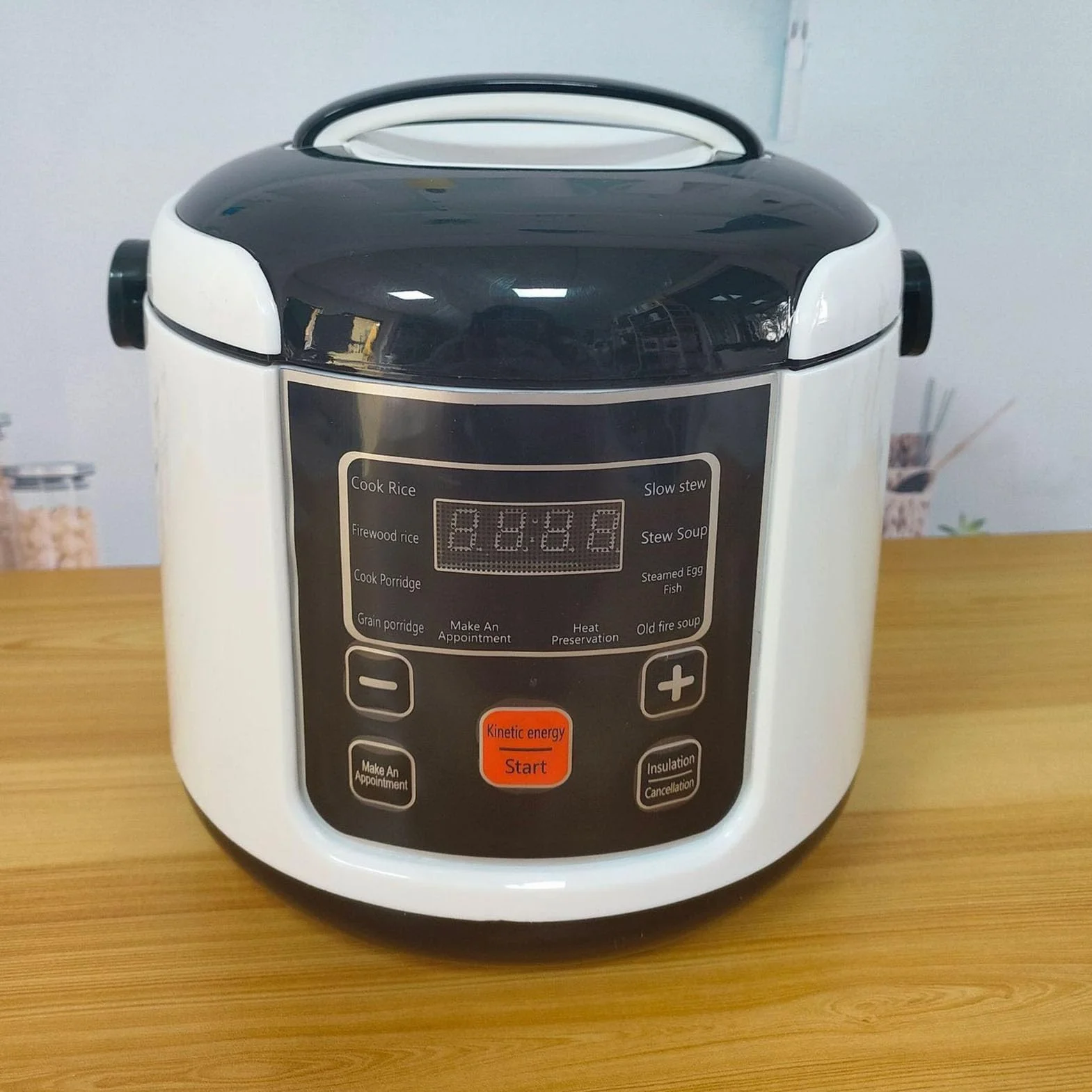 Mini Cuociriso Portatile 2L con Vassoio Vapore, Mantenimento Calore, Cottura Veloce per Auto Camion Casa Viaggi, per 2-4 Persone