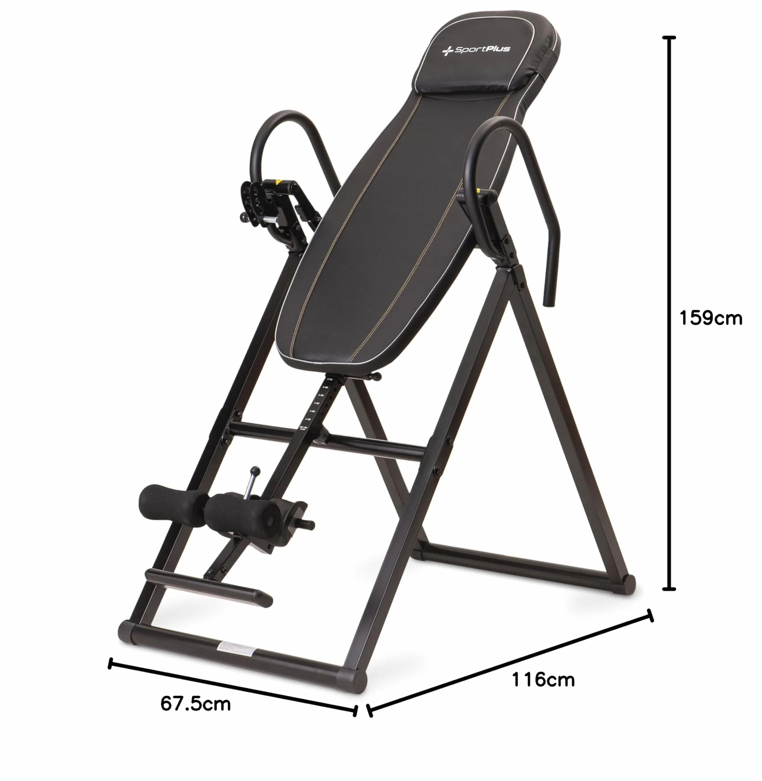 SportPlus Panca d‘inversione, Trainer gravitazionale Pieghevole, Tavolo di allungamento con 4 Angoli di inversione, per alleviare la Colonna vertebrale, per la Schiena, Peso dell'utente Fino a 135 kg