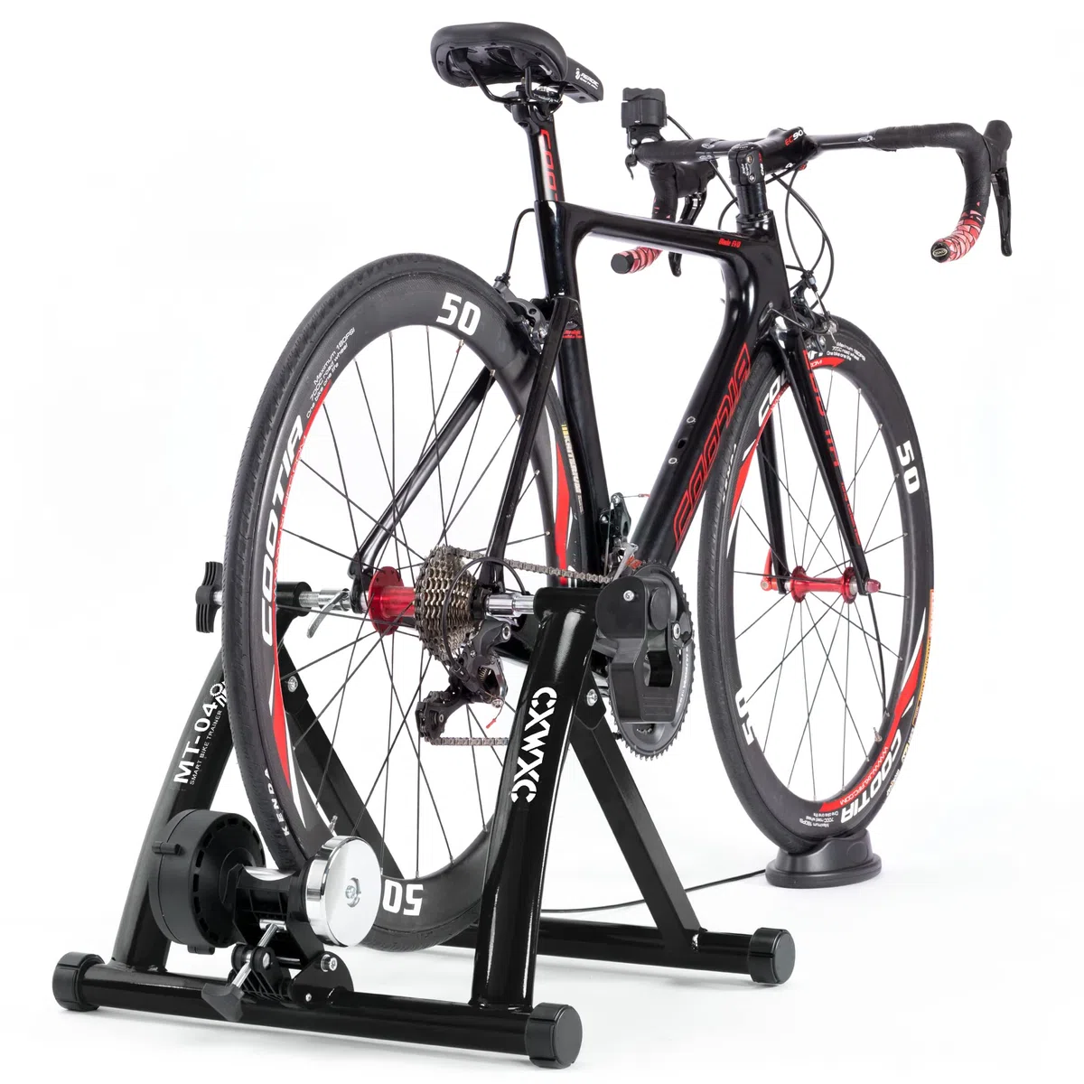 CXWXC Allenatore a rulli per bicicletta, pieghevole, in acciaio, con sgancio rapido, per bicicletta da 26 – 29 pollici, per allenamento in bicicletta, a casa, per interni