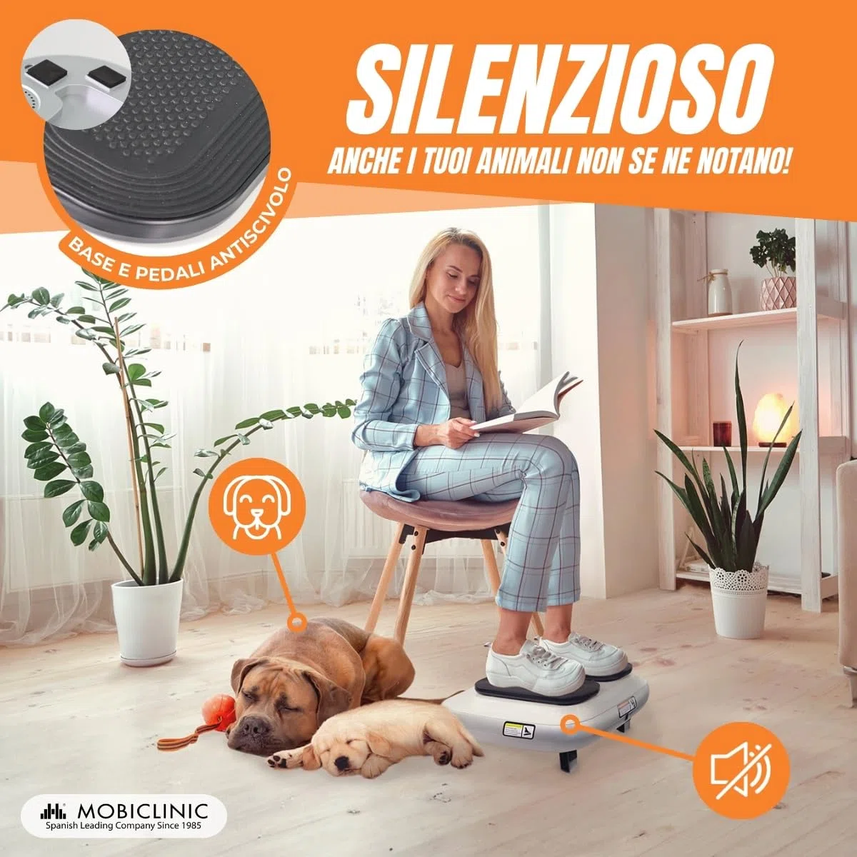 Mobiclinic, Esercitatore passivo per Gambe, Legfit, Marchio Europeo, Macchina Camminare seduti, Attrezzi Palestra, Ginnastica passiva, Anziani, con Telecomando, velocità Regolabile