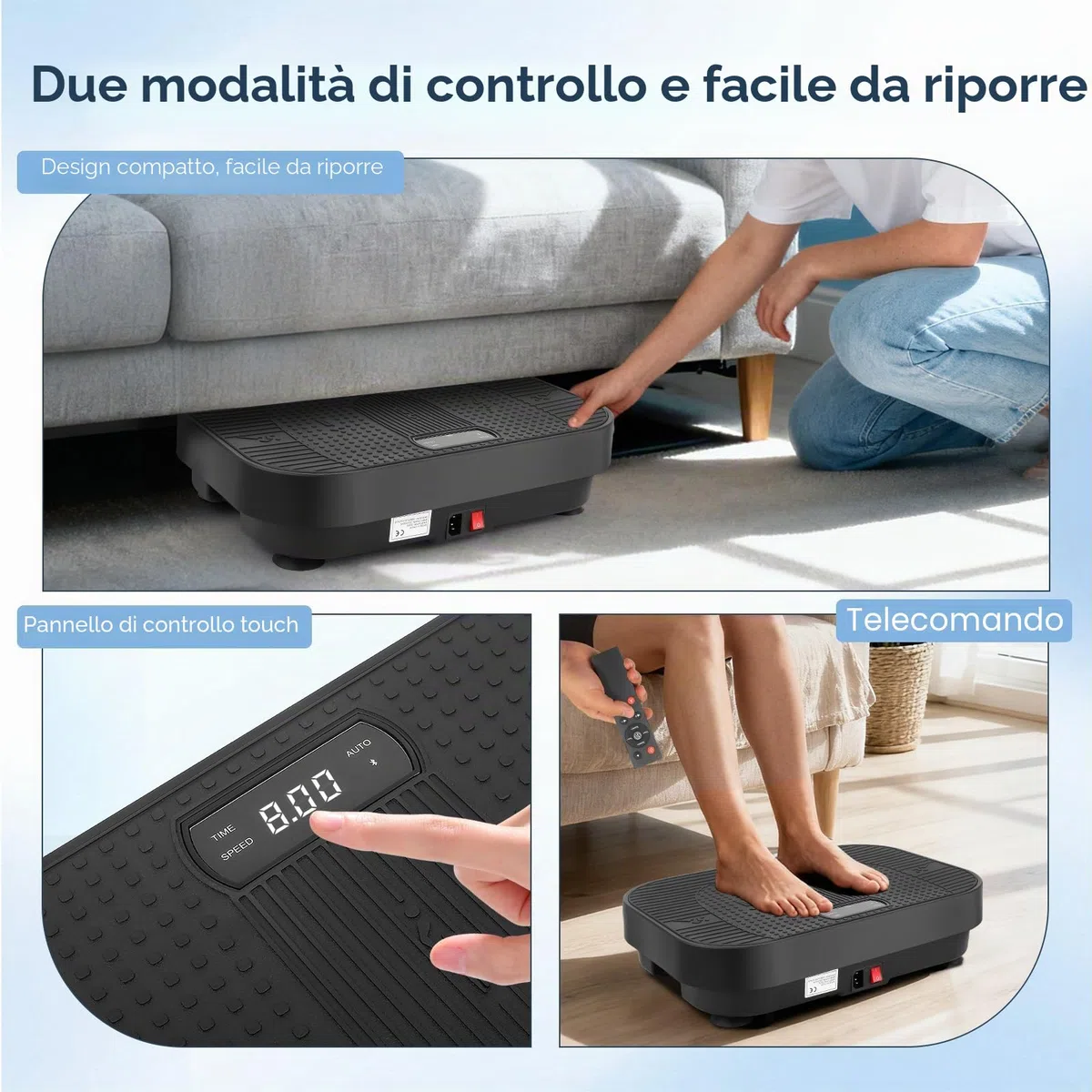 Pedana Vibrante Dimagrante,Pedana Vibrante per Circolazione Gambe 120 livelli di Vibrazione e 5 Programmi, Altoparlante Bluetooth Integrato, per Automatico della Velocità