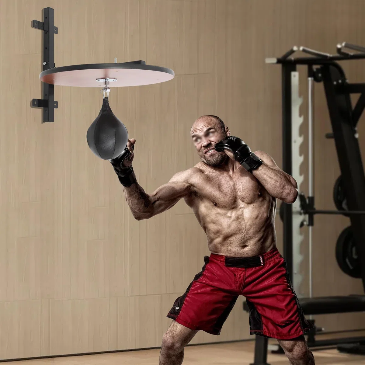 Speed Bag Platform Heavy Duty Speed Bags for Boxe Regolabile Speed Bag Piattaforma Kit con Punching Ball per Boxe, Esercizi di percussione, Supporto regolabile in altezza, Speedbag