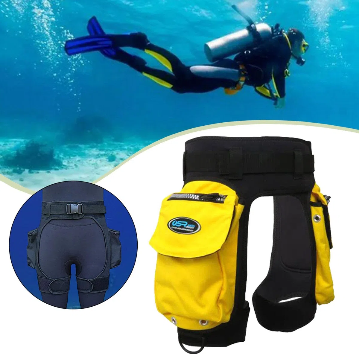 Shorts Tecnici da Immersione Subacquea Uomo, Pantaloncini Muta Neoprene Tasche Ampie, Cintura Regolabile Chiusura Rapida per attività Immersione