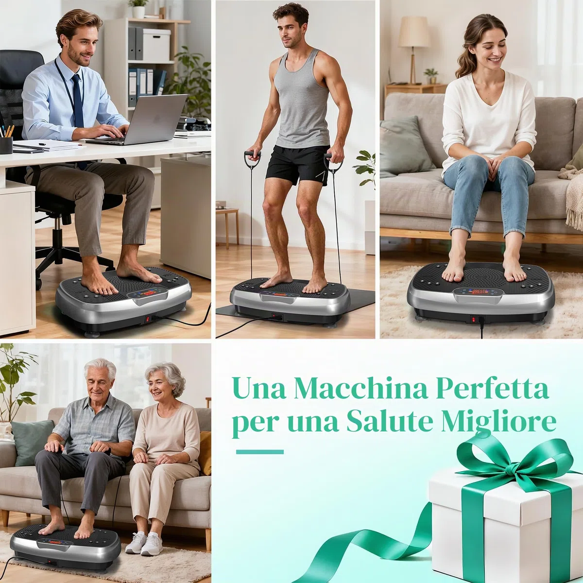 Piastra vibrante, piastra vibrante migliorata con doppi motori per dimagrire, allenamento a tutto il corpo, costruzione muscolare, supporto vibrante, piastra vibrante da 160 kg